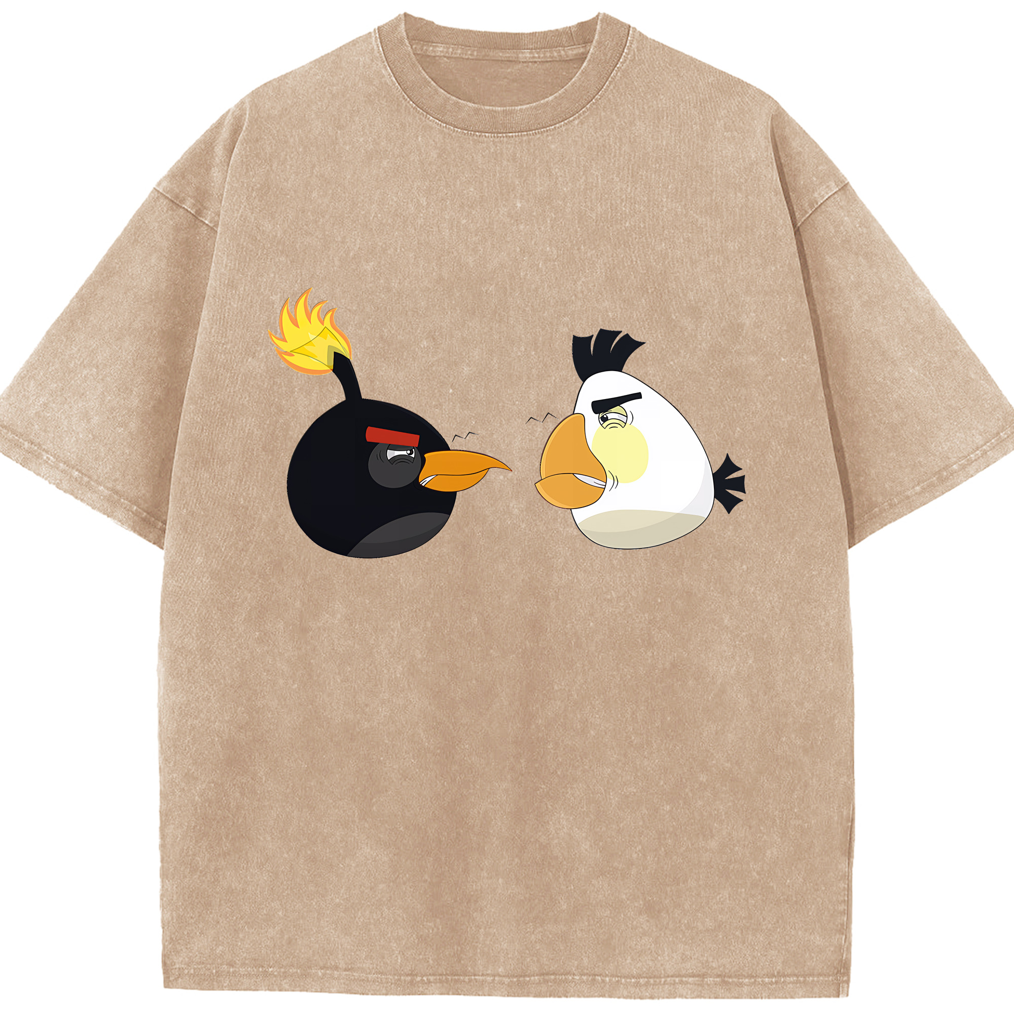 （画像用） Angry Birds アングリーバード 綿100% ヴィンテージ風 半袖Tシャツ（フロントプリント）