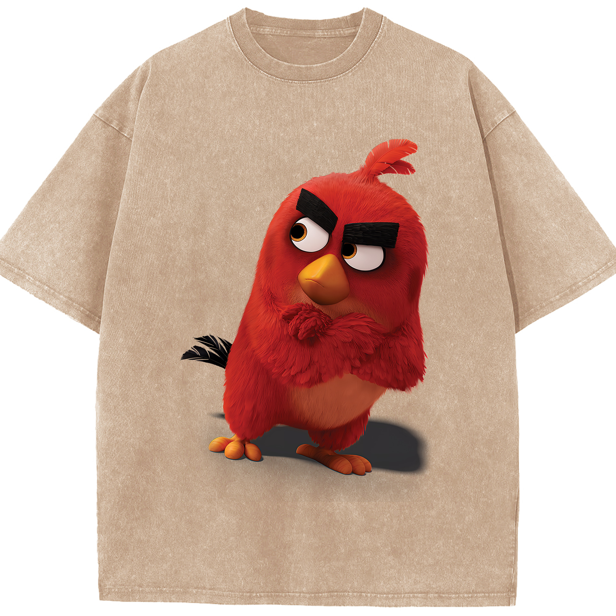 （画像用） Angry Birds アングリーバード 綿100% ヴィンテージ風 半袖Tシャツ（フロントプリント）