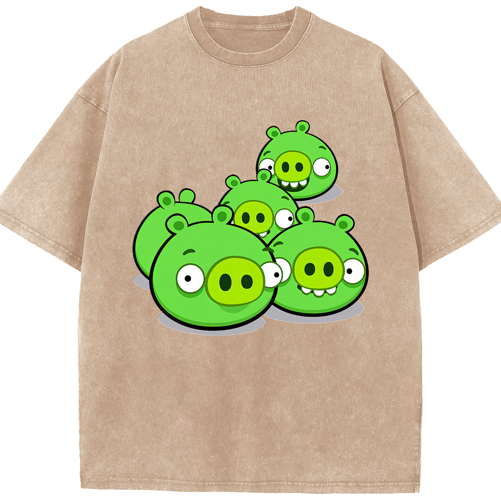 （画像用） Angry Birds アングリーバード 綿100% ヴィンテージ風 半袖Tシャツ（フロントプリント）