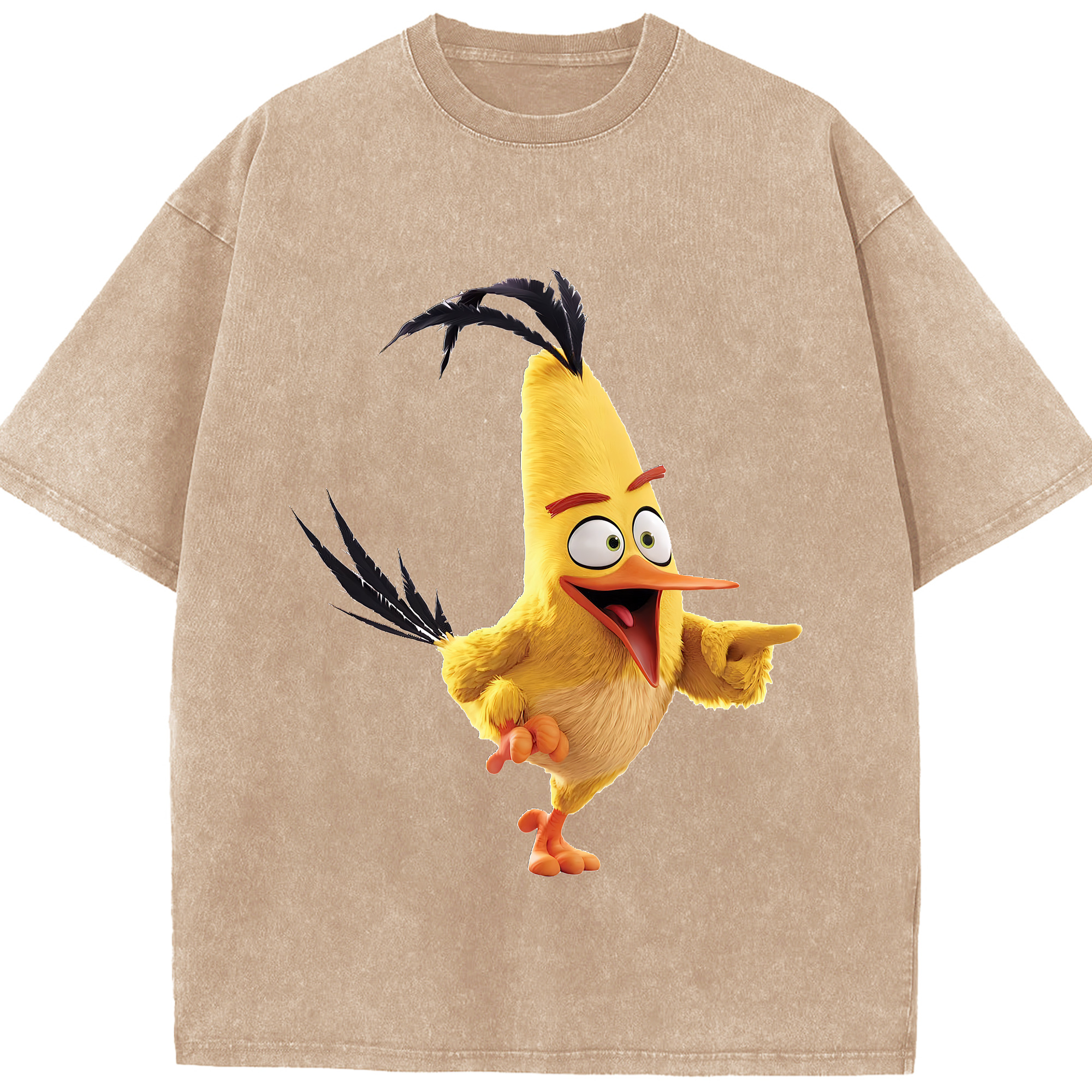 （画像用） Angry Birds アングリーバード 綿100% ヴィンテージ風 半袖Tシャツ（フロントプリント）