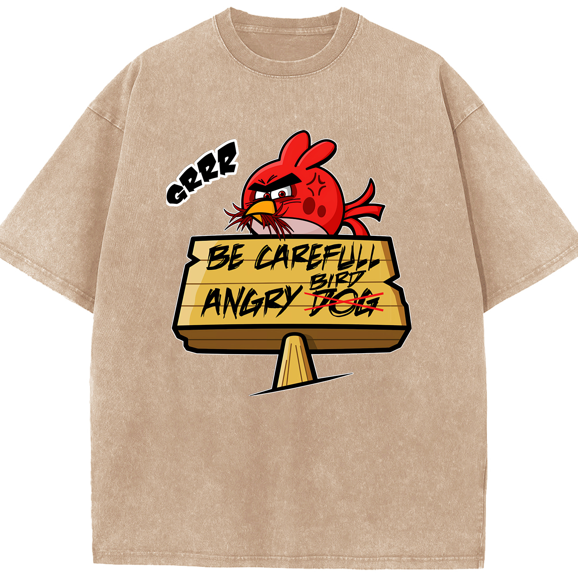 （画像用） Angry Birds アングリーバード 綿100% ヴィンテージ風 半袖Tシャツ（フロントプリント）
