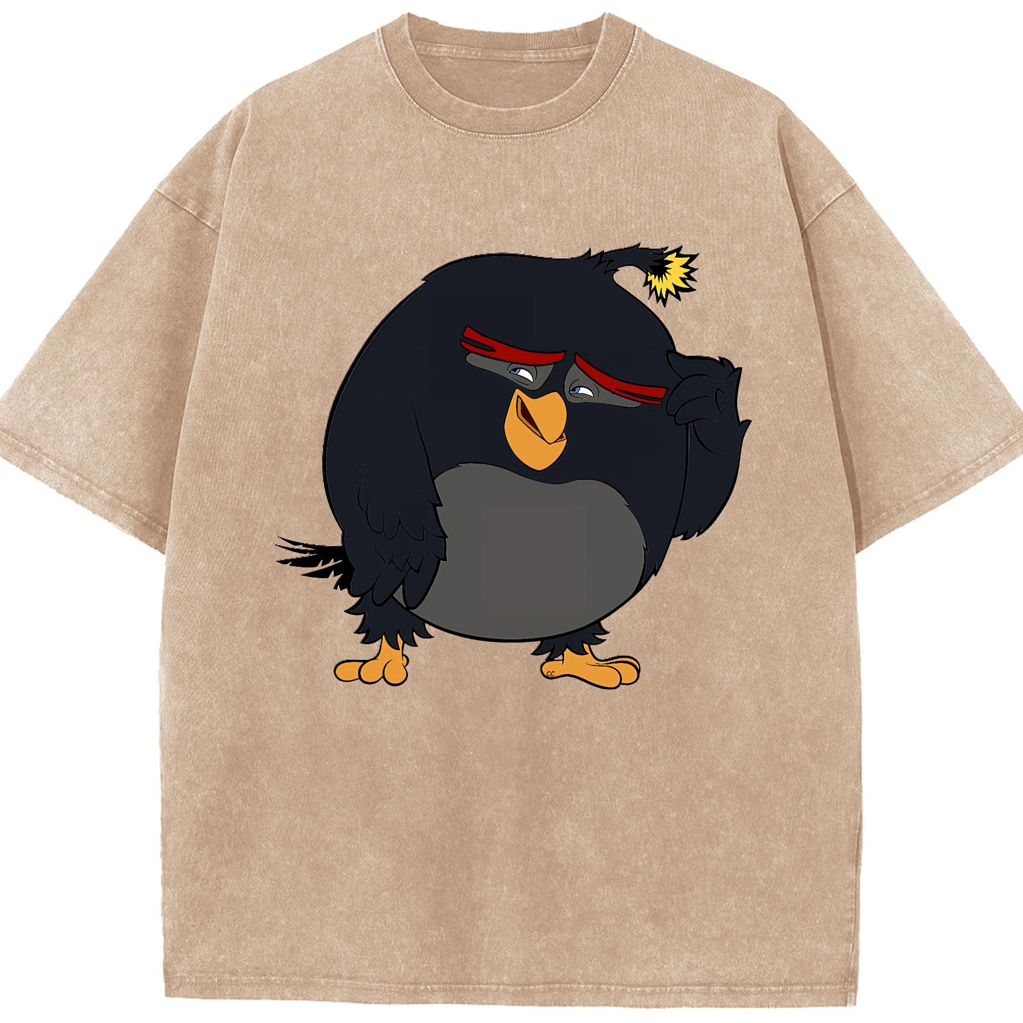 （画像用） Angry Birds アングリーバード 綿100% ヴィンテージ風 半袖Tシャツ（フロントプリント）