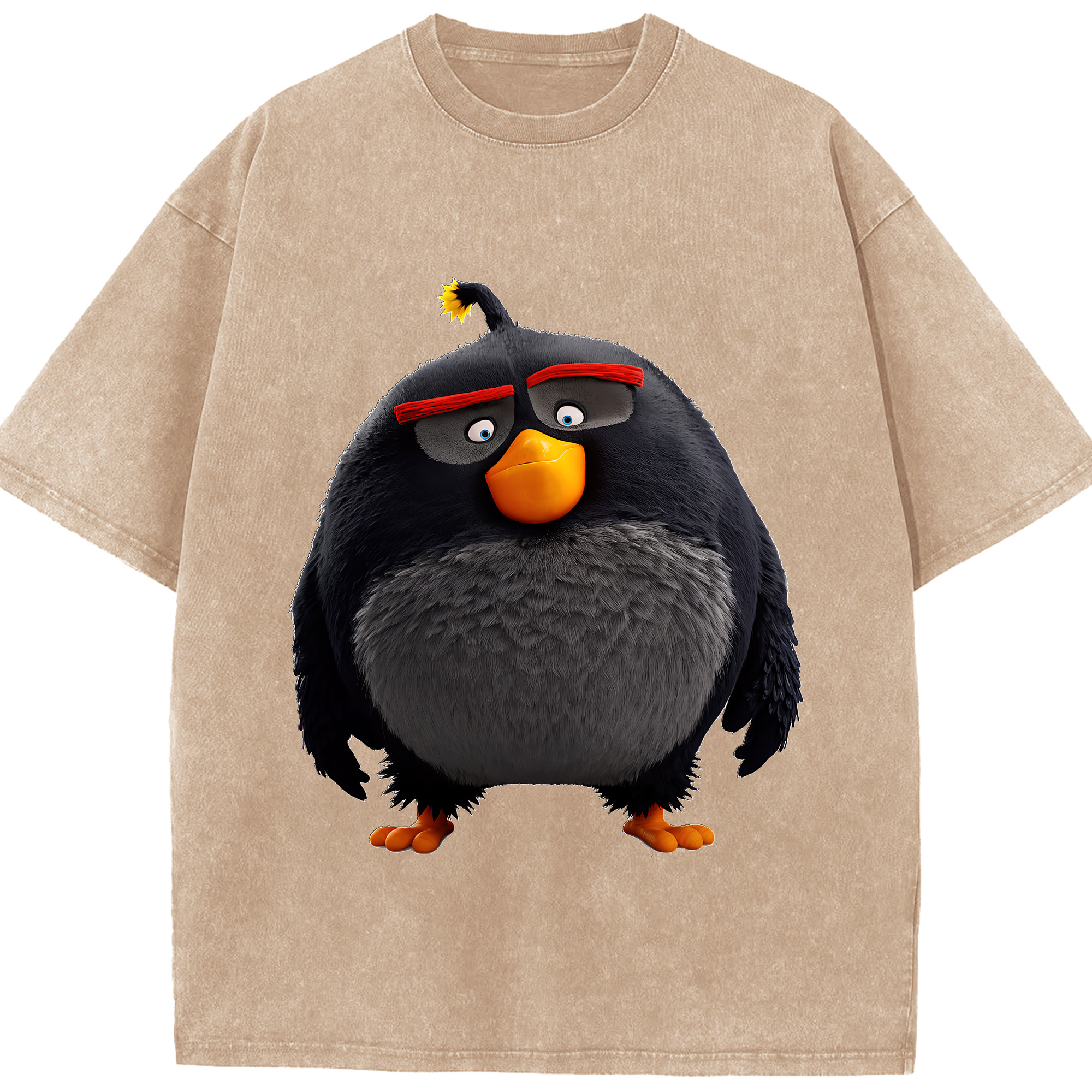 （画像用） Angry Birds アングリーバード 綿100% ヴィンテージ風 半袖Tシャツ（フロントプリント）