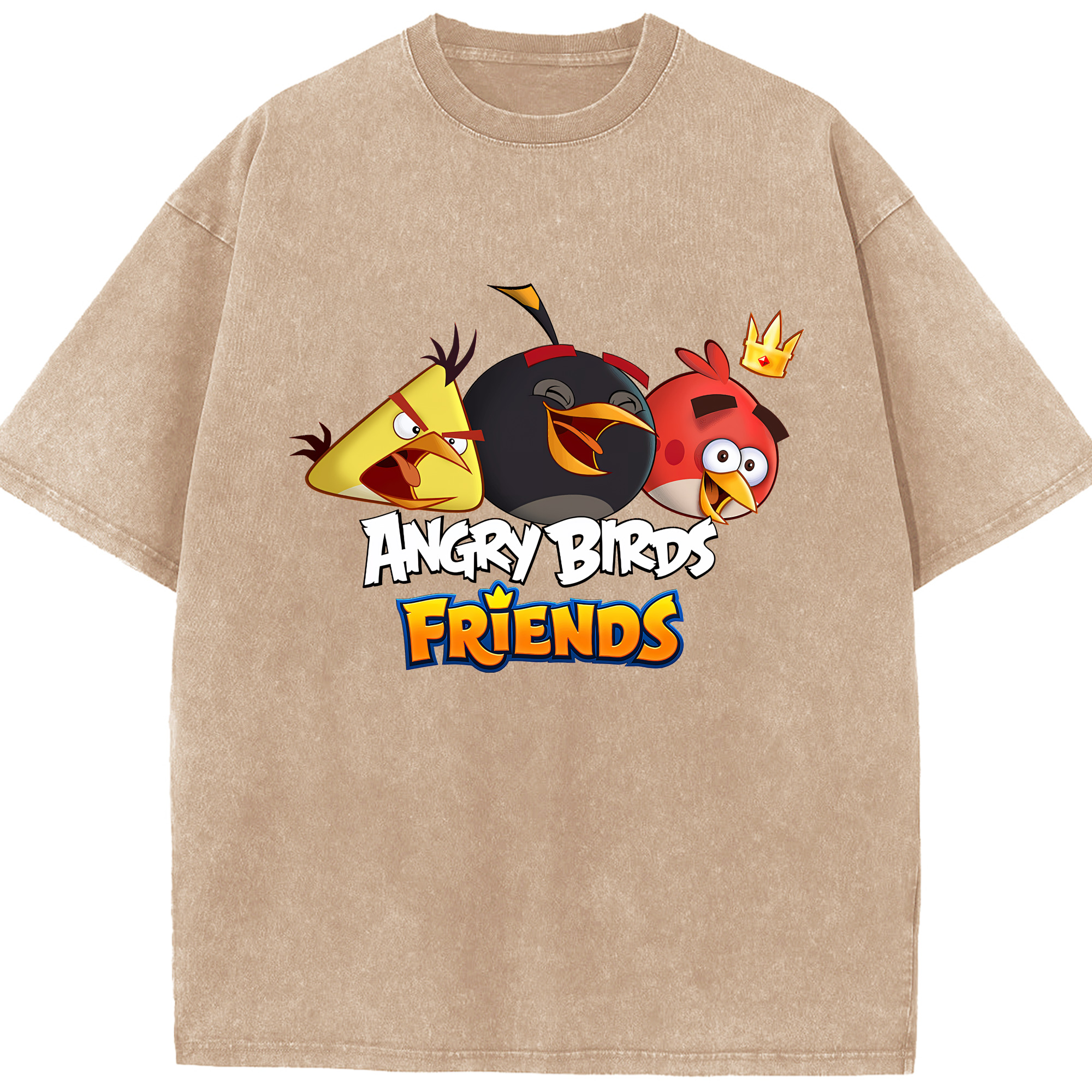（画像用） Angry Birds アングリーバード 綿100% ヴィンテージ風 半袖Tシャツ（フロントプリント）