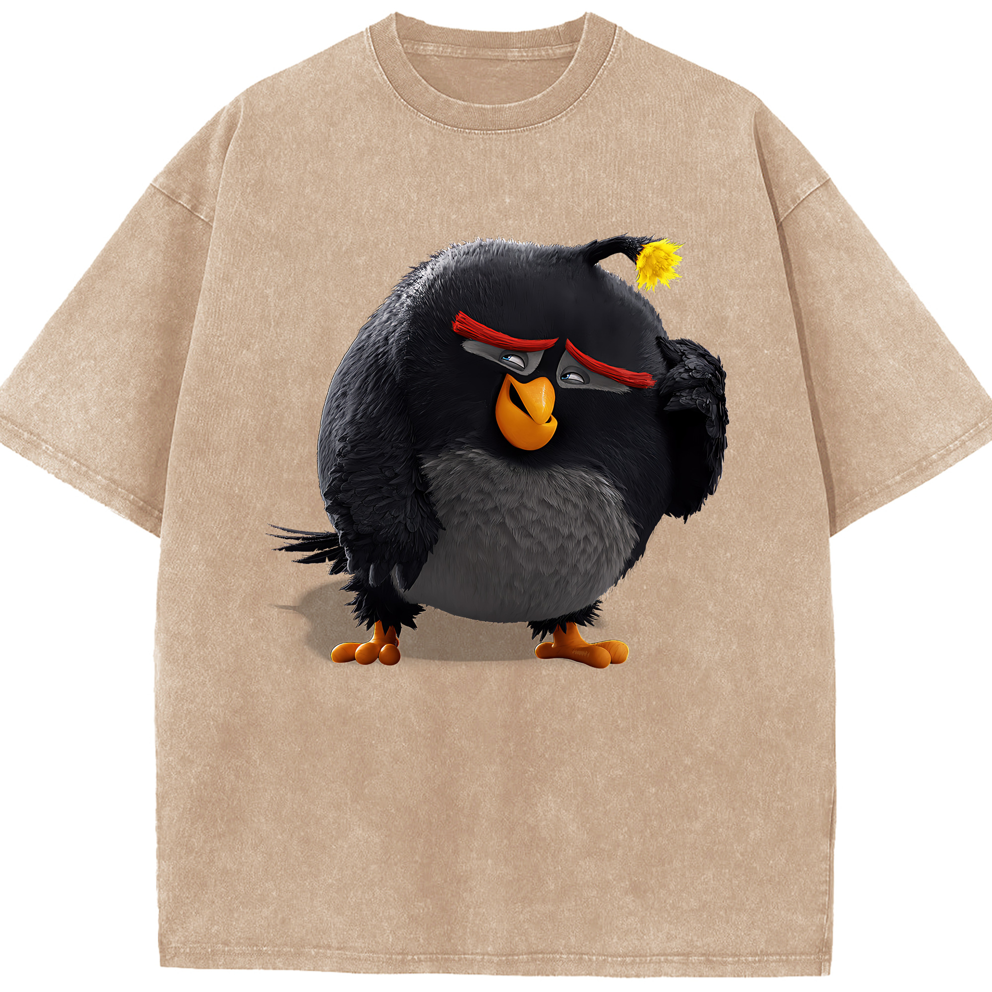 （画像用） Angry Birds アングリーバード 綿100% ヴィンテージ風 半袖Tシャツ（フロントプリント）