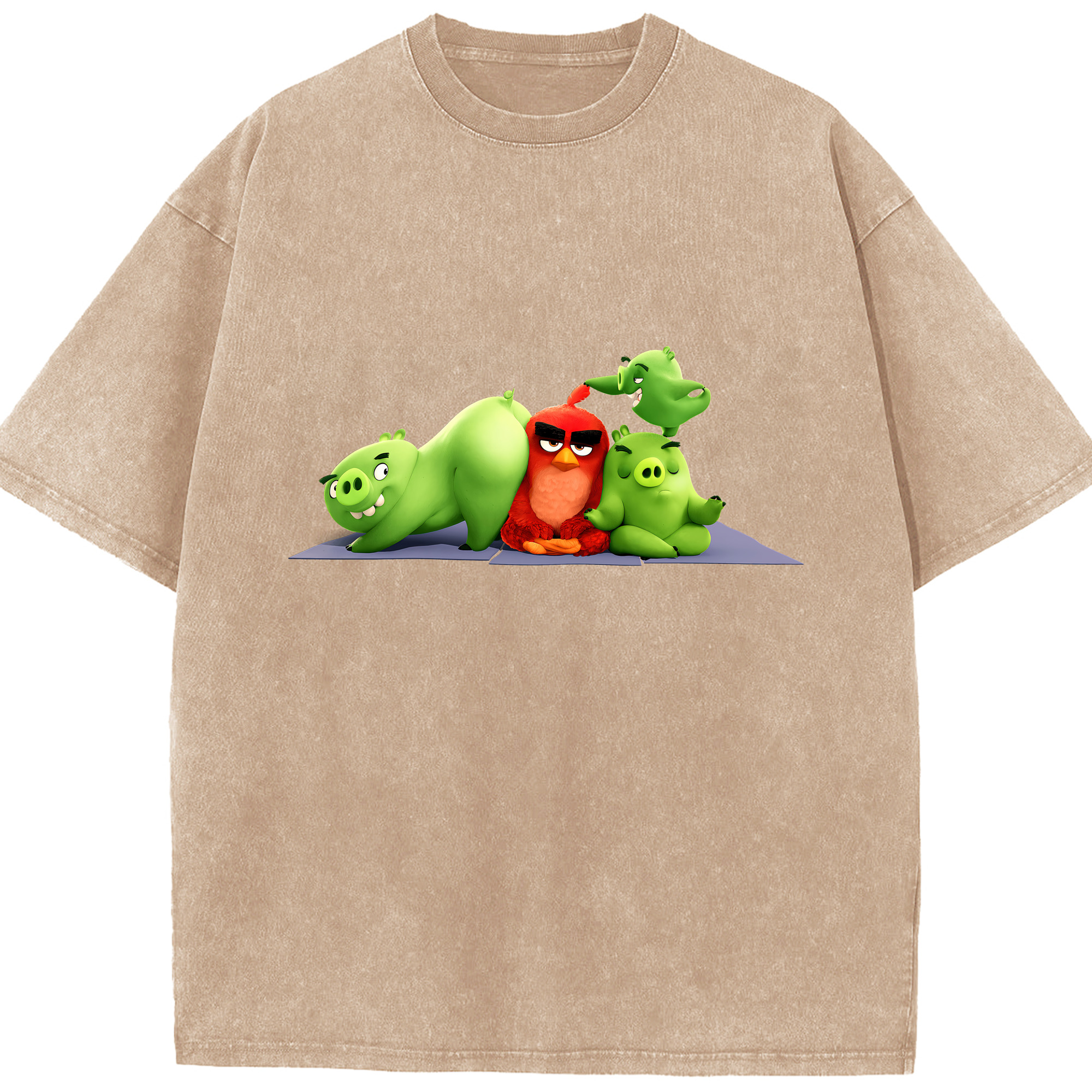 （画像用） Angry Birds アングリーバード 綿100% ヴィンテージ風 半袖Tシャツ（フロントプリント）