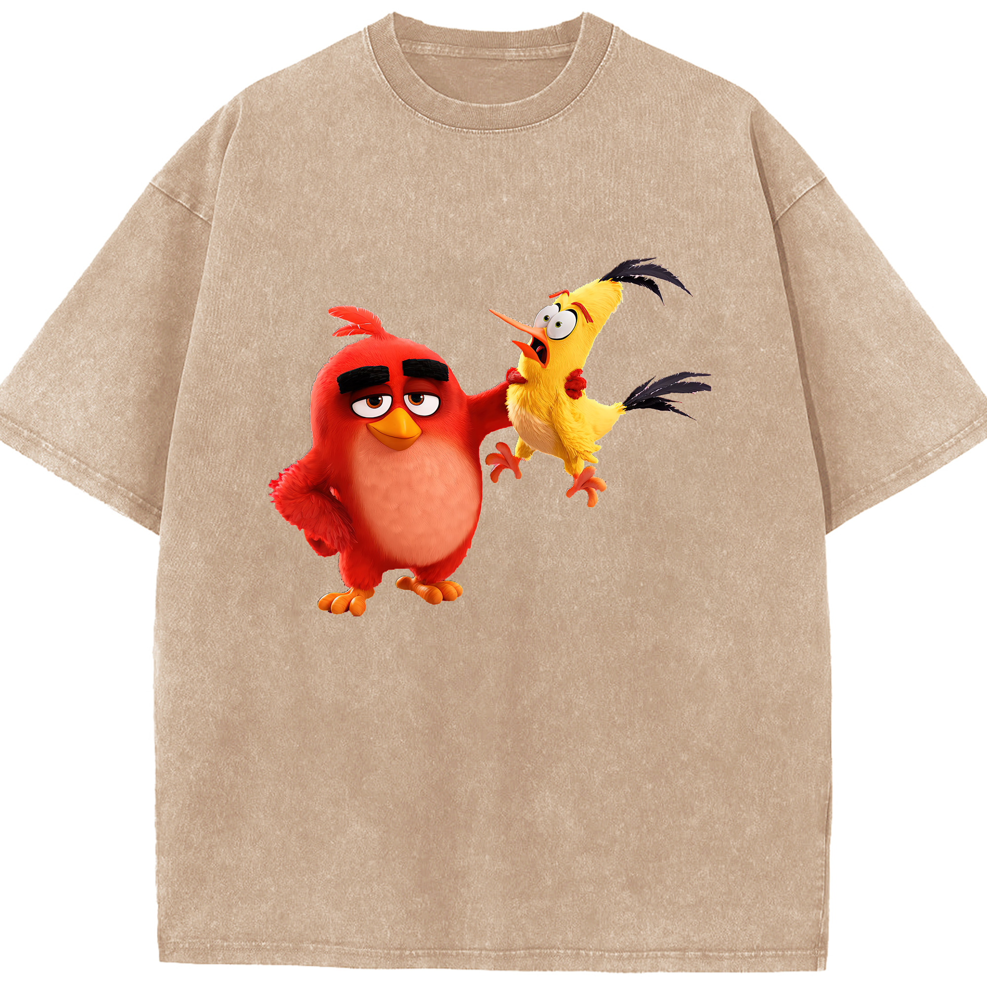 （画像用） Angry Birds アングリーバード 綿100% ヴィンテージ風 半袖Tシャツ（フロントプリント）