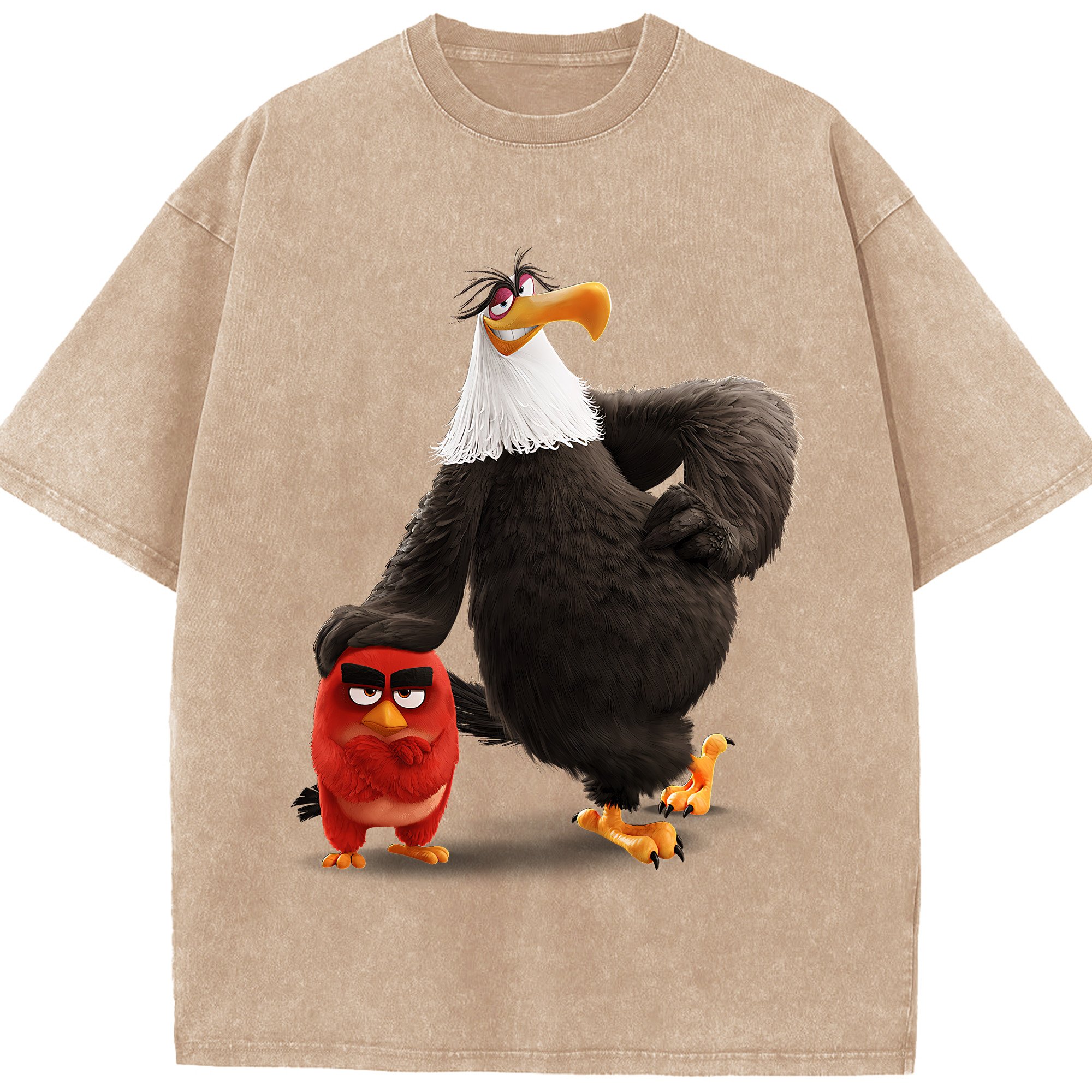 （画像用） Angry Birds アングリーバード 綿100% ヴィンテージ風 半袖Tシャツ（フロントプリント）