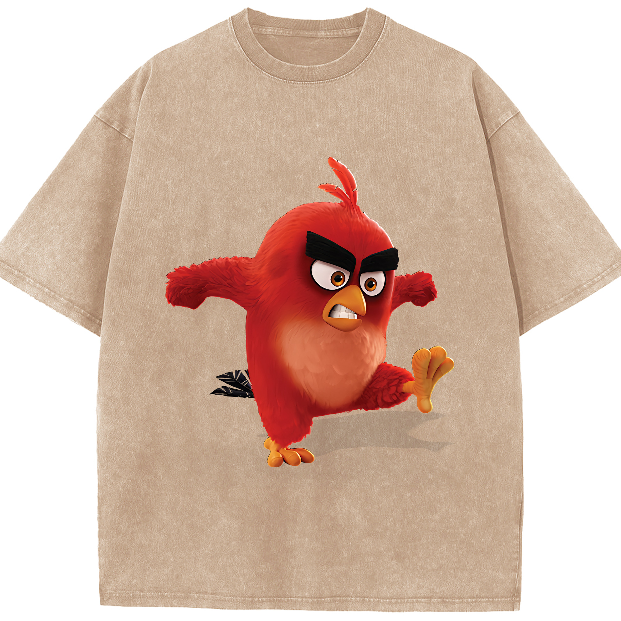 （画像用） Angry Birds アングリーバード 綿100% ヴィンテージ風 半袖Tシャツ（フロントプリント）
