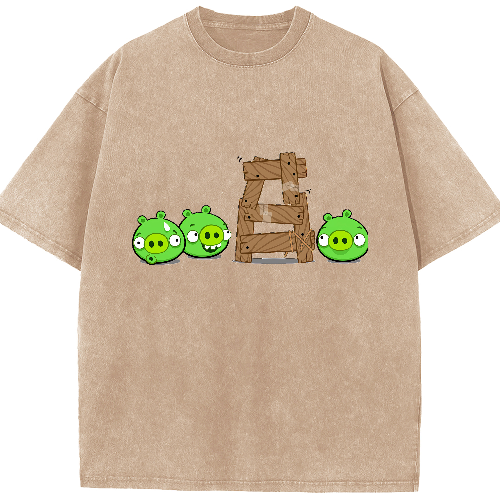 （画像用） Angry Birds アングリーバード 綿100% ヴィンテージ風 半袖Tシャツ（フロントプリント）