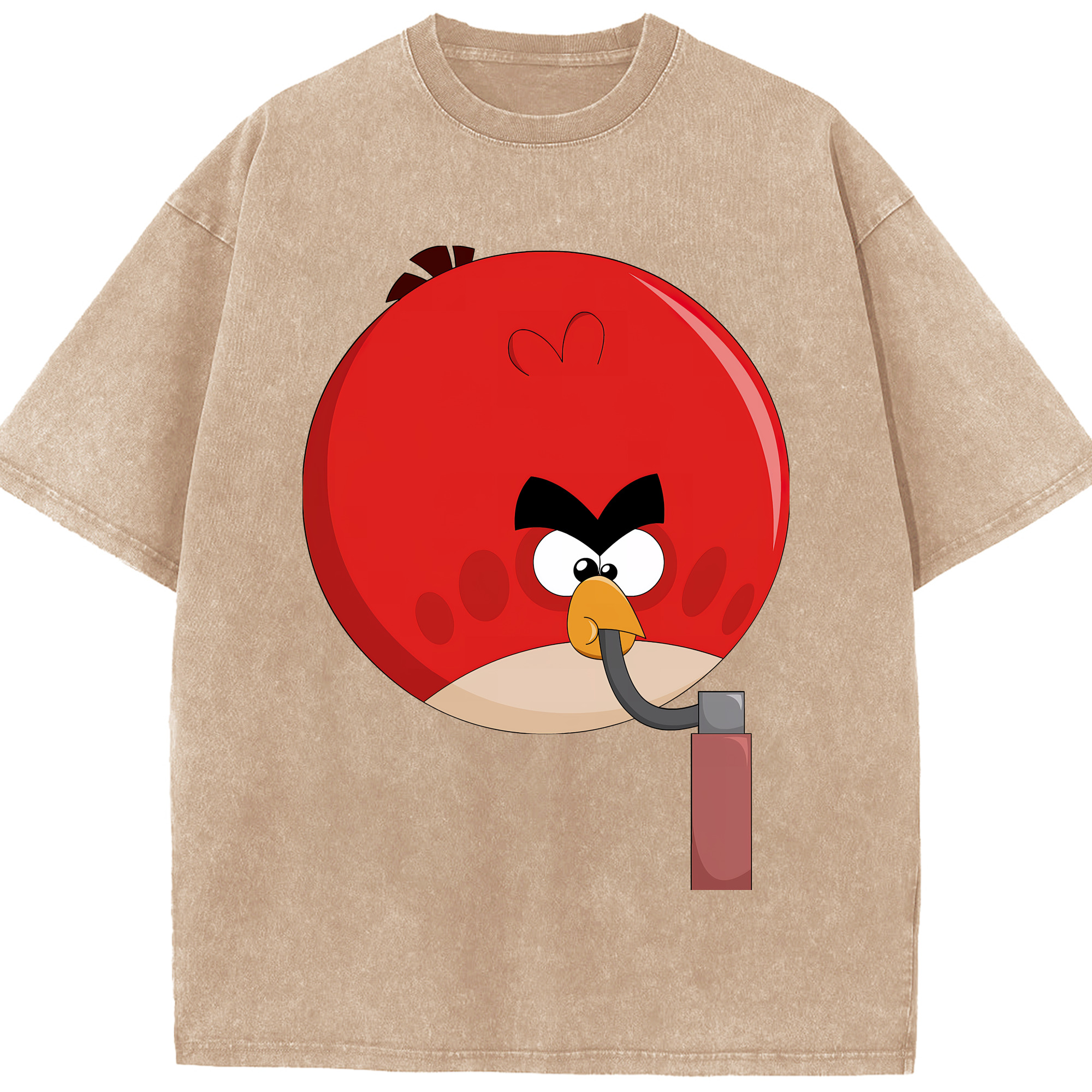 （画像用） Angry Birds アングリーバード 綿100% ヴィンテージ風 半袖Tシャツ（フロントプリント）