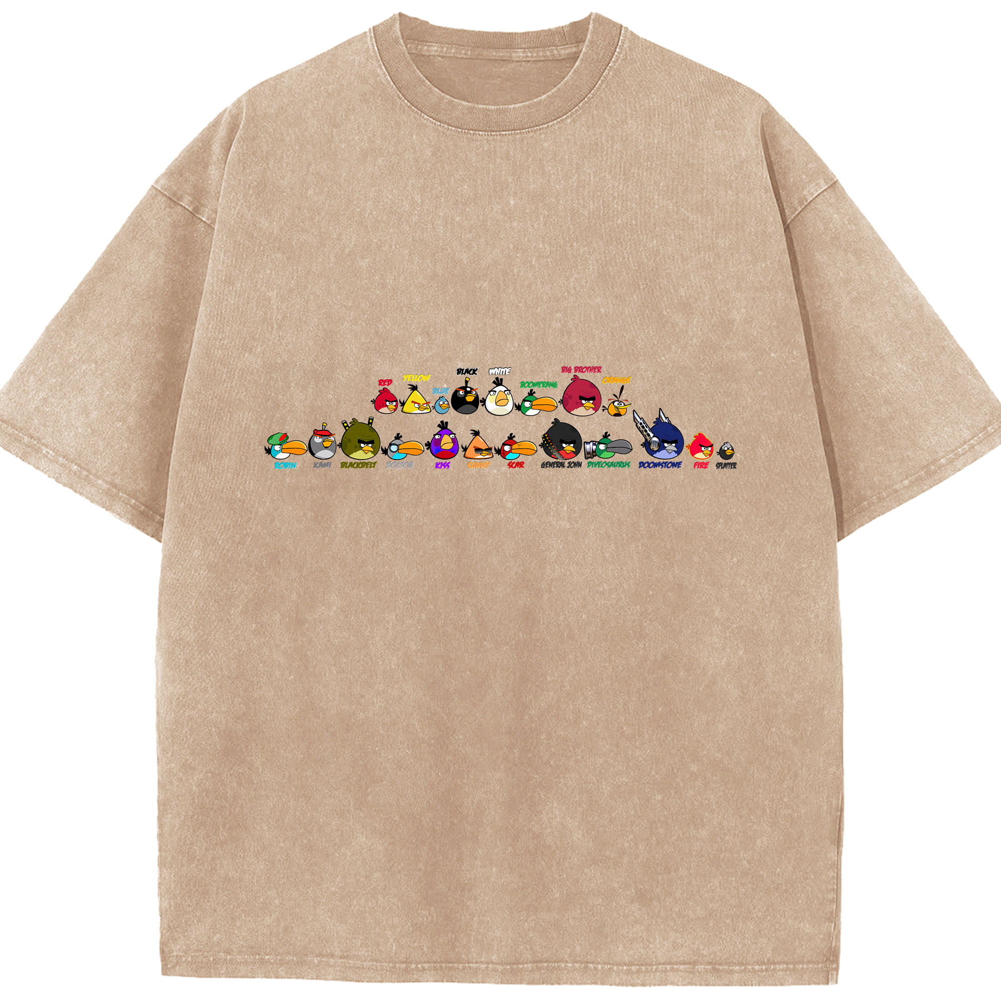 （画像用） Angry Birds アングリーバード 綿100% ヴィンテージ風 半袖Tシャツ（フロントプリント）