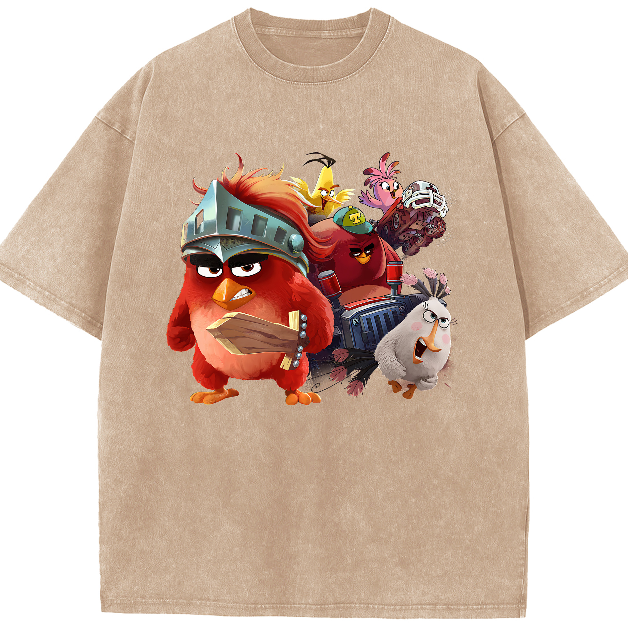 （画像用） Angry Birds アングリーバード 綿100% ヴィンテージ風 半袖Tシャツ（フロントプリント）