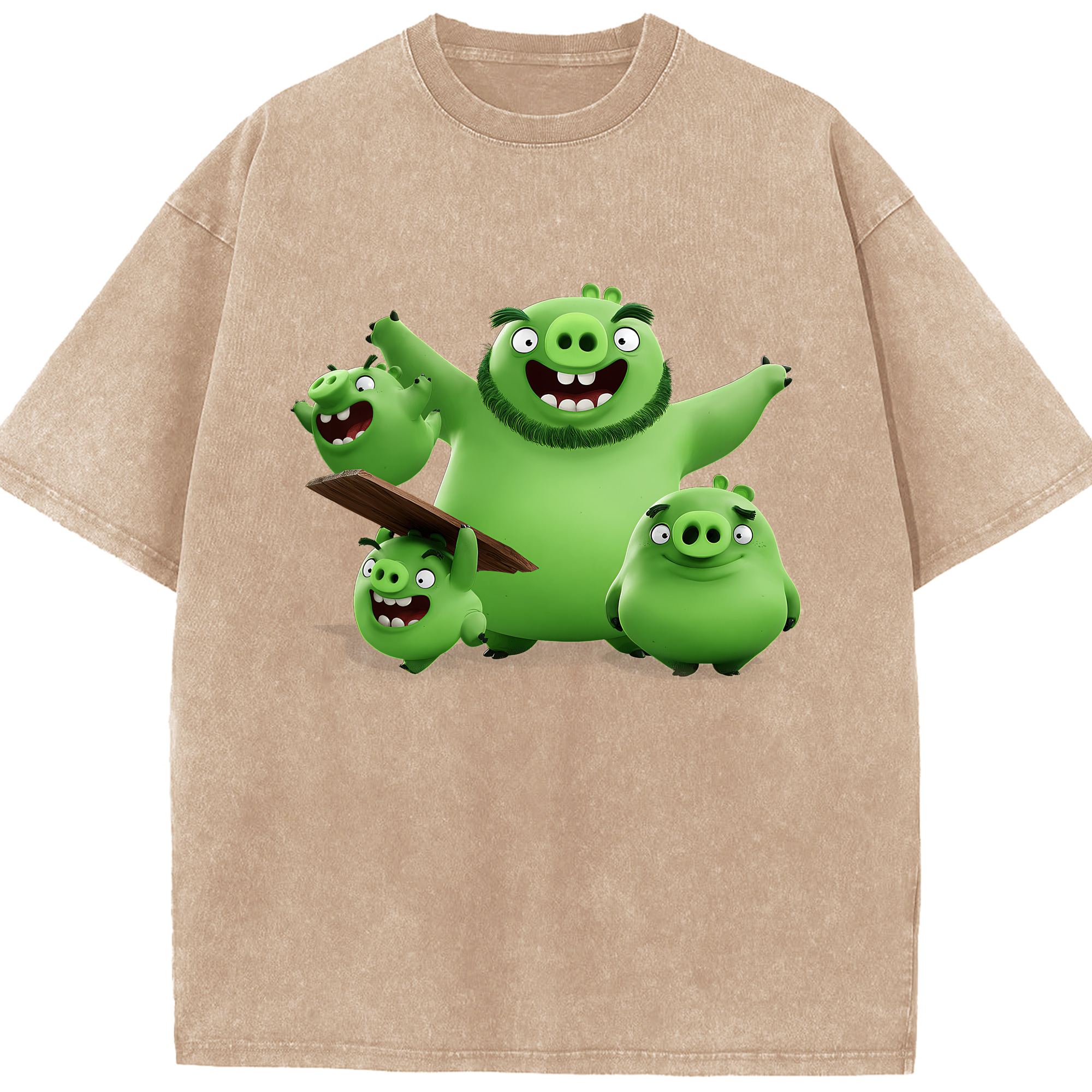 （画像用） Angry Birds アングリーバード 綿100% ヴィンテージ風 半袖Tシャツ（フロントプリント）