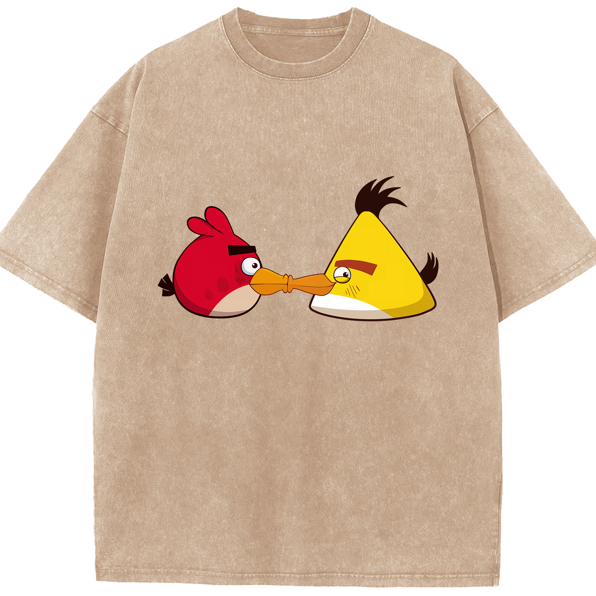 （画像用） Angry Birds アングリーバード 綿100% ヴィンテージ風 半袖Tシャツ（フロントプリント）