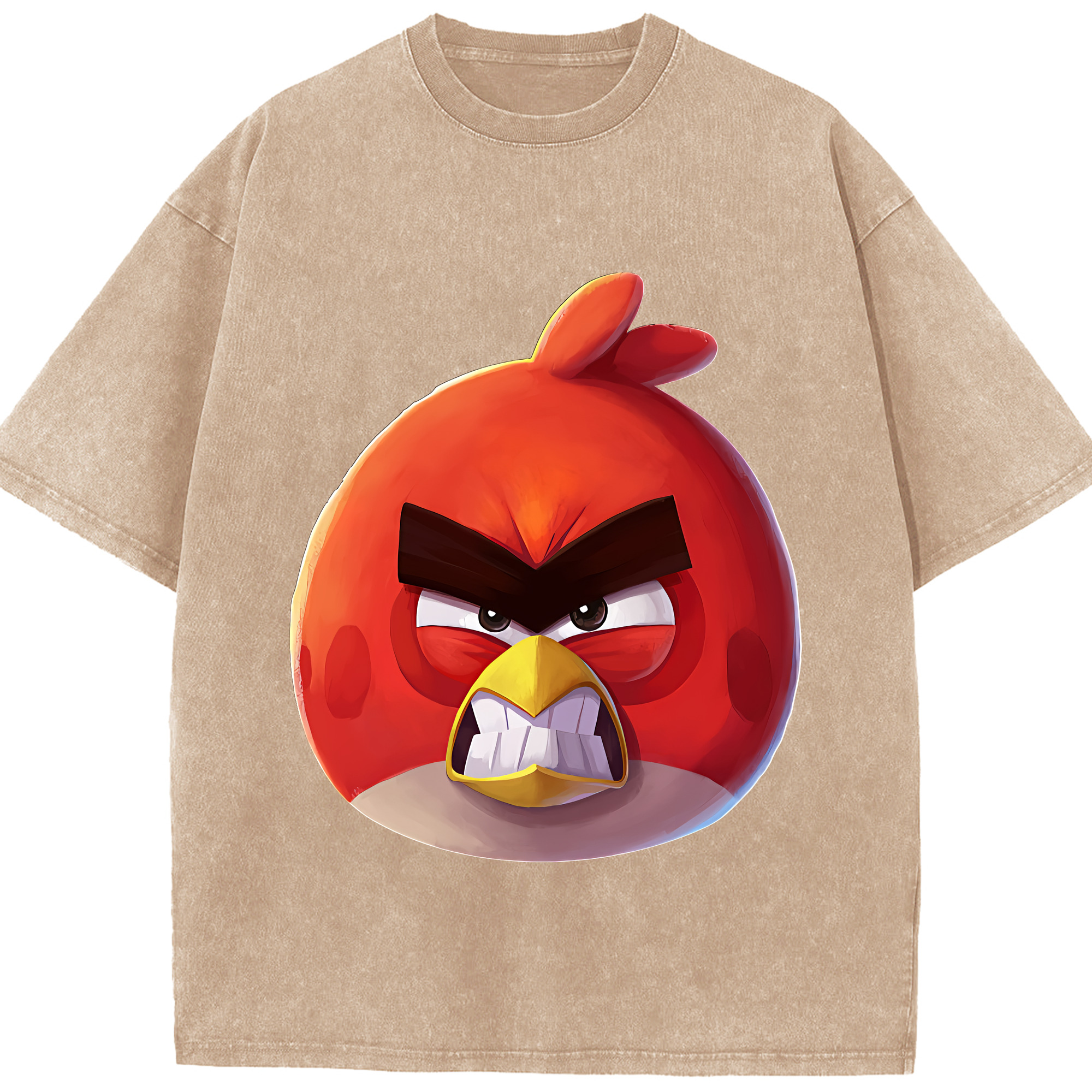（画像用） Angry Birds アングリーバード 綿100% ヴィンテージ風 半袖Tシャツ（フロントプリント）