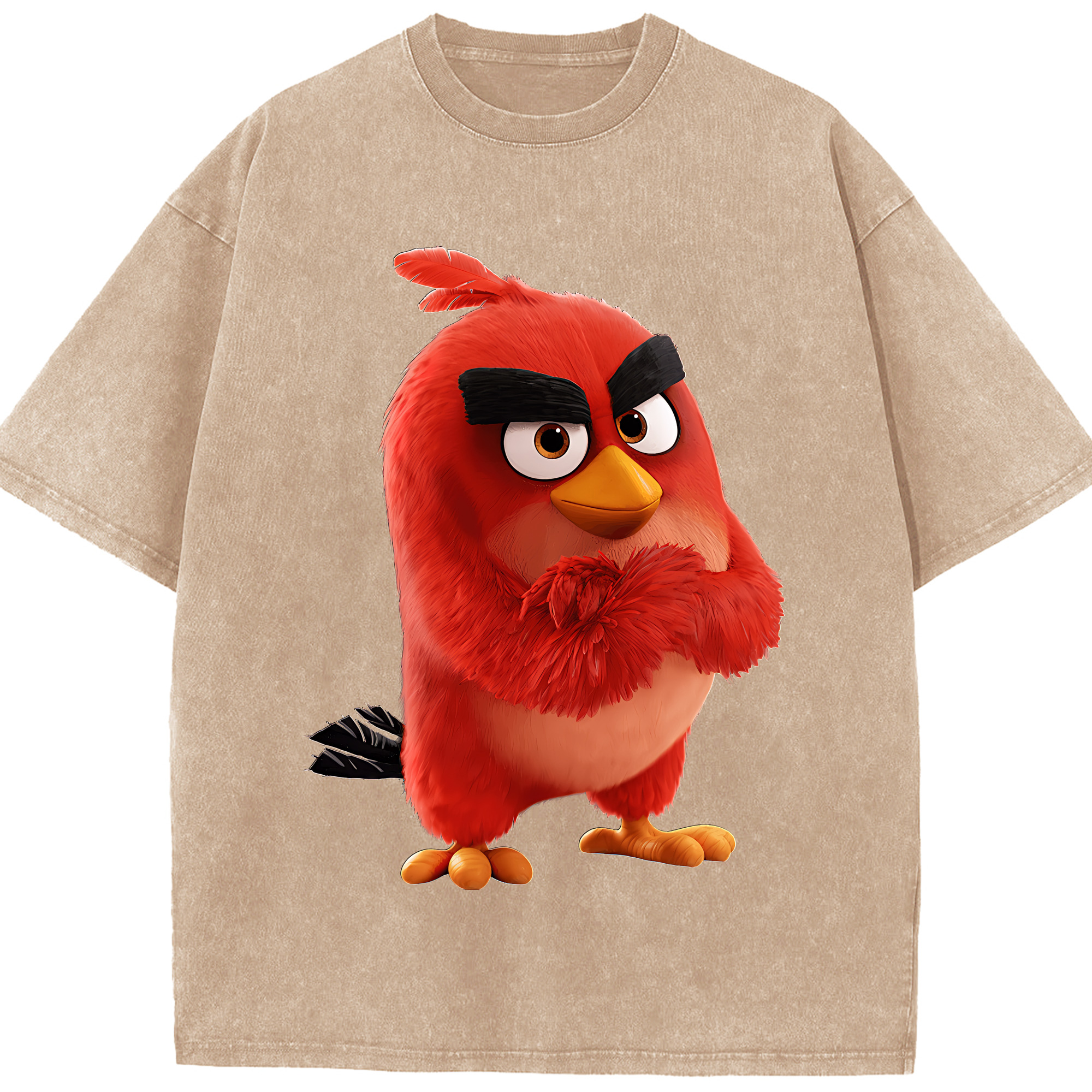 （画像用） Angry Birds アングリーバード 綿100% ヴィンテージ風 半袖Tシャツ（フロントプリント）