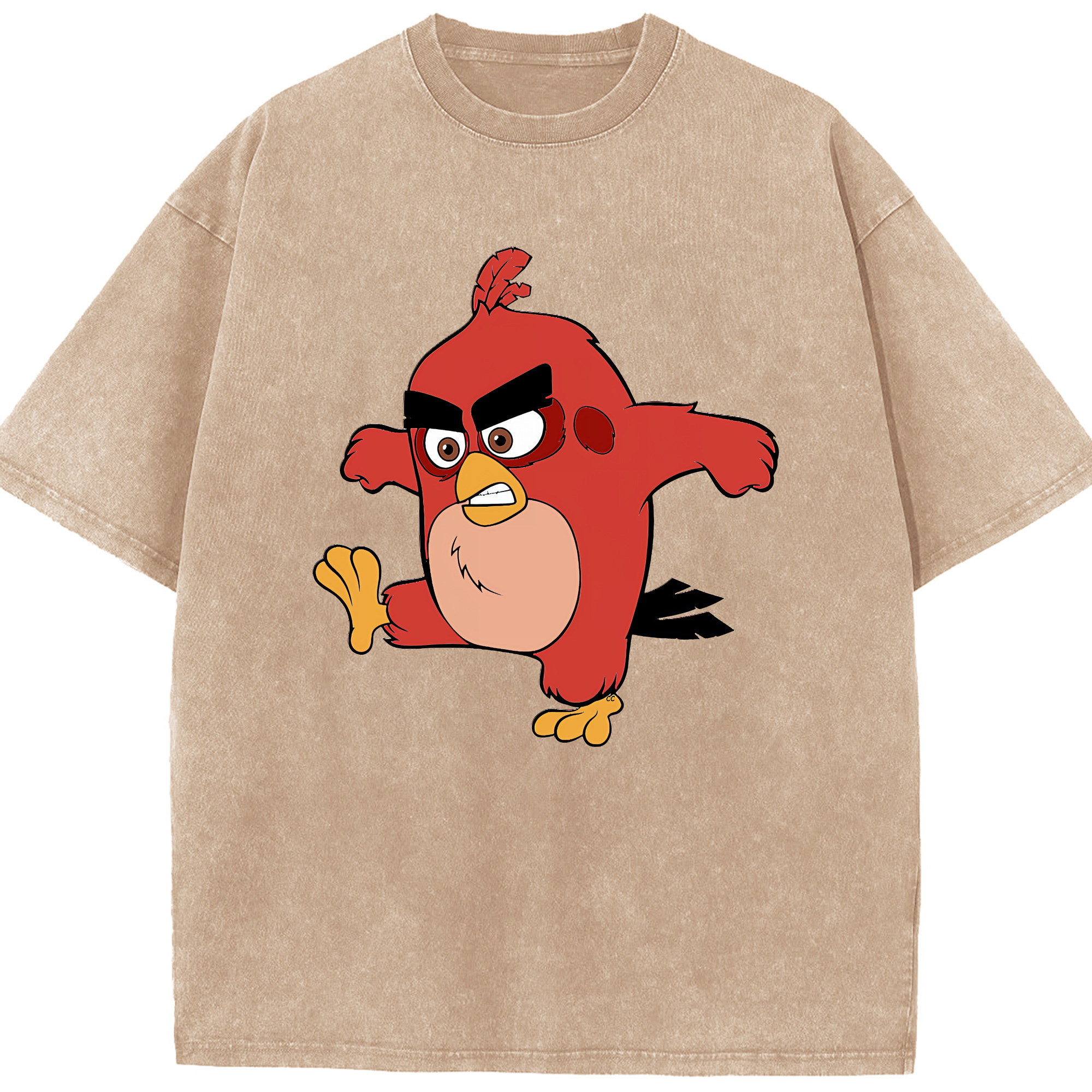 （画像用） Angry Birds アングリーバード 綿100% ヴィンテージ風 半袖Tシャツ（フロントプリント）