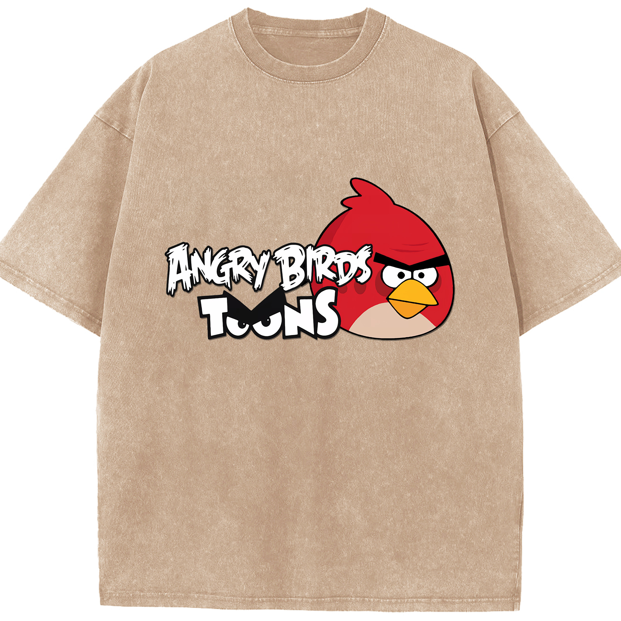 （画像用） Angry Birds アングリーバード 綿100% ヴィンテージ風 半袖Tシャツ（フロントプリント）