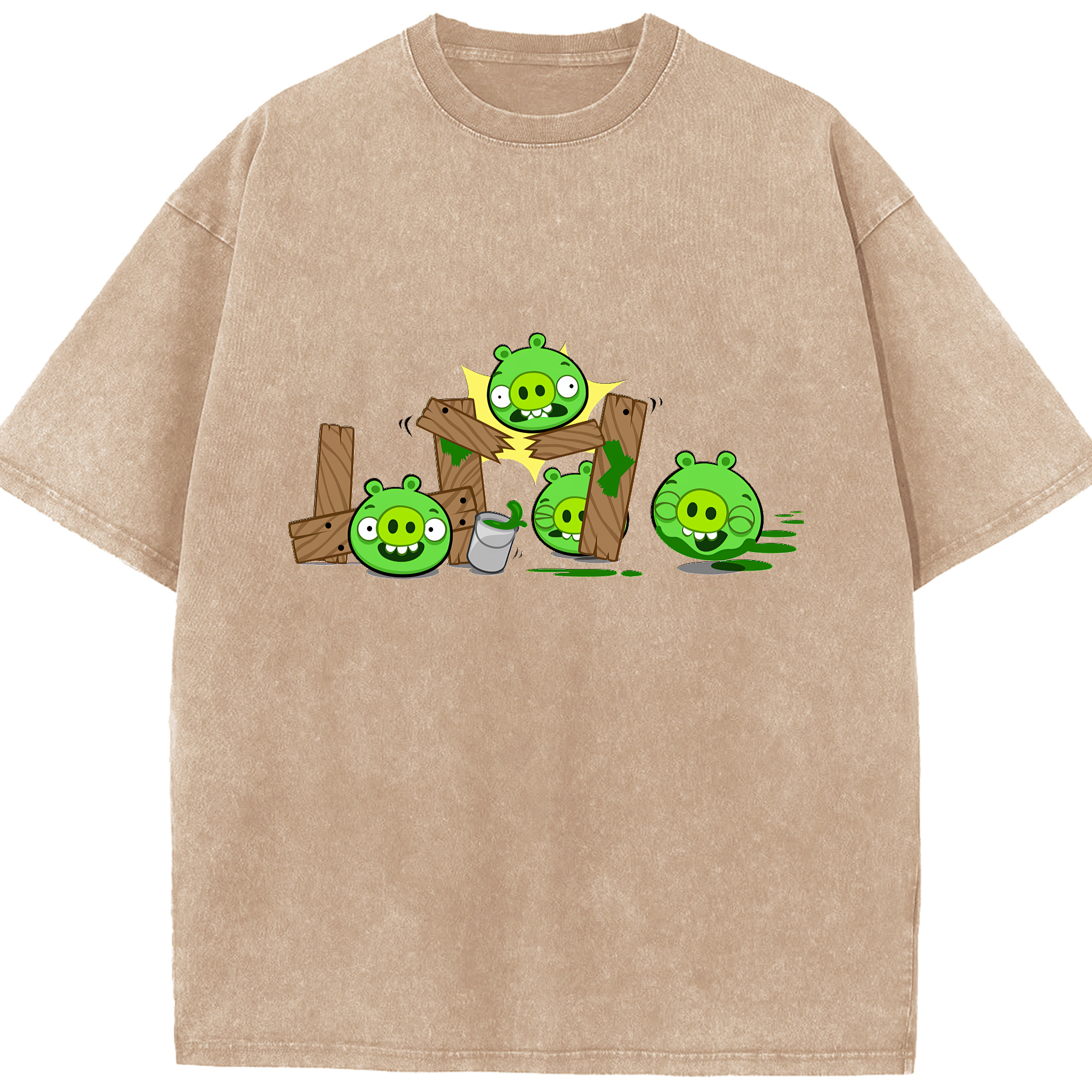 （画像用） Angry Birds アングリーバード 綿100% ヴィンテージ風 半袖Tシャツ（フロントプリント）