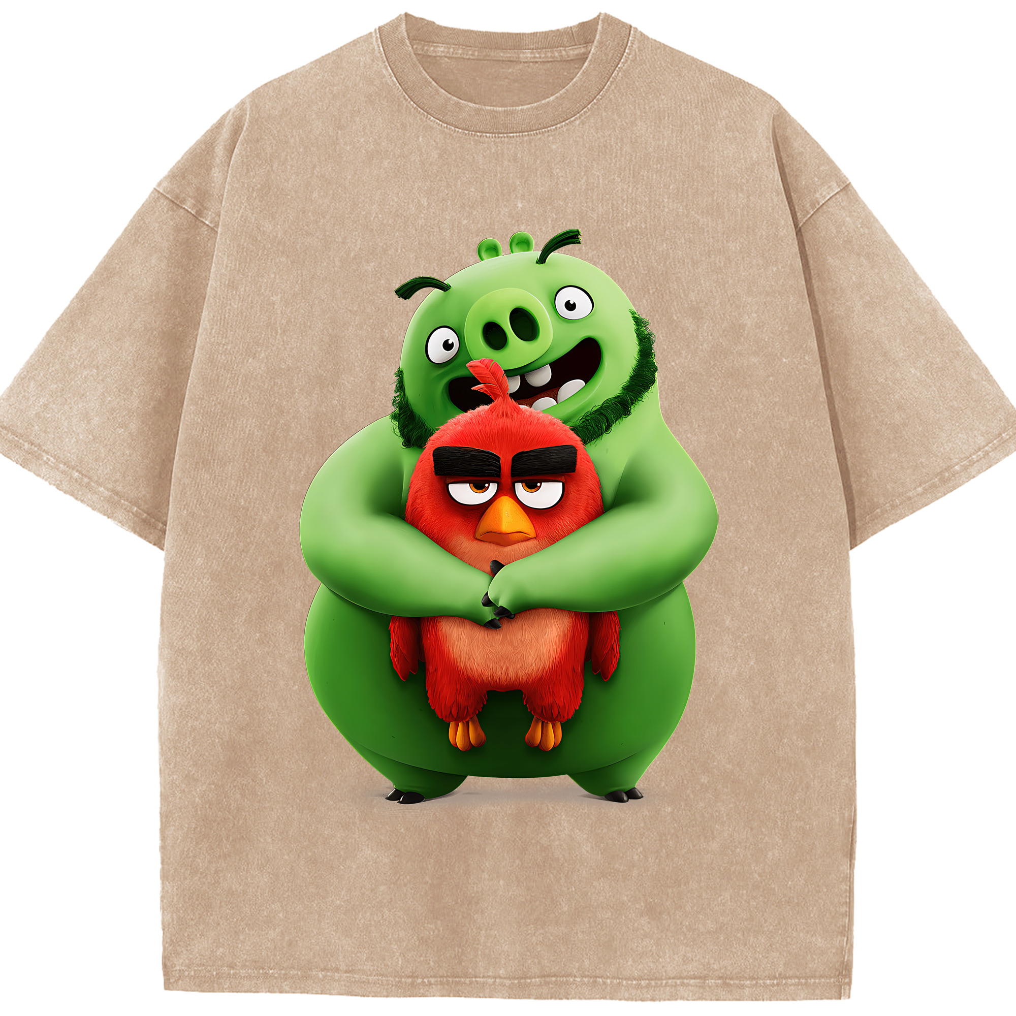 （画像用） Angry Birds アングリーバード 綿100% ヴィンテージ風 半袖Tシャツ（フロントプリント）