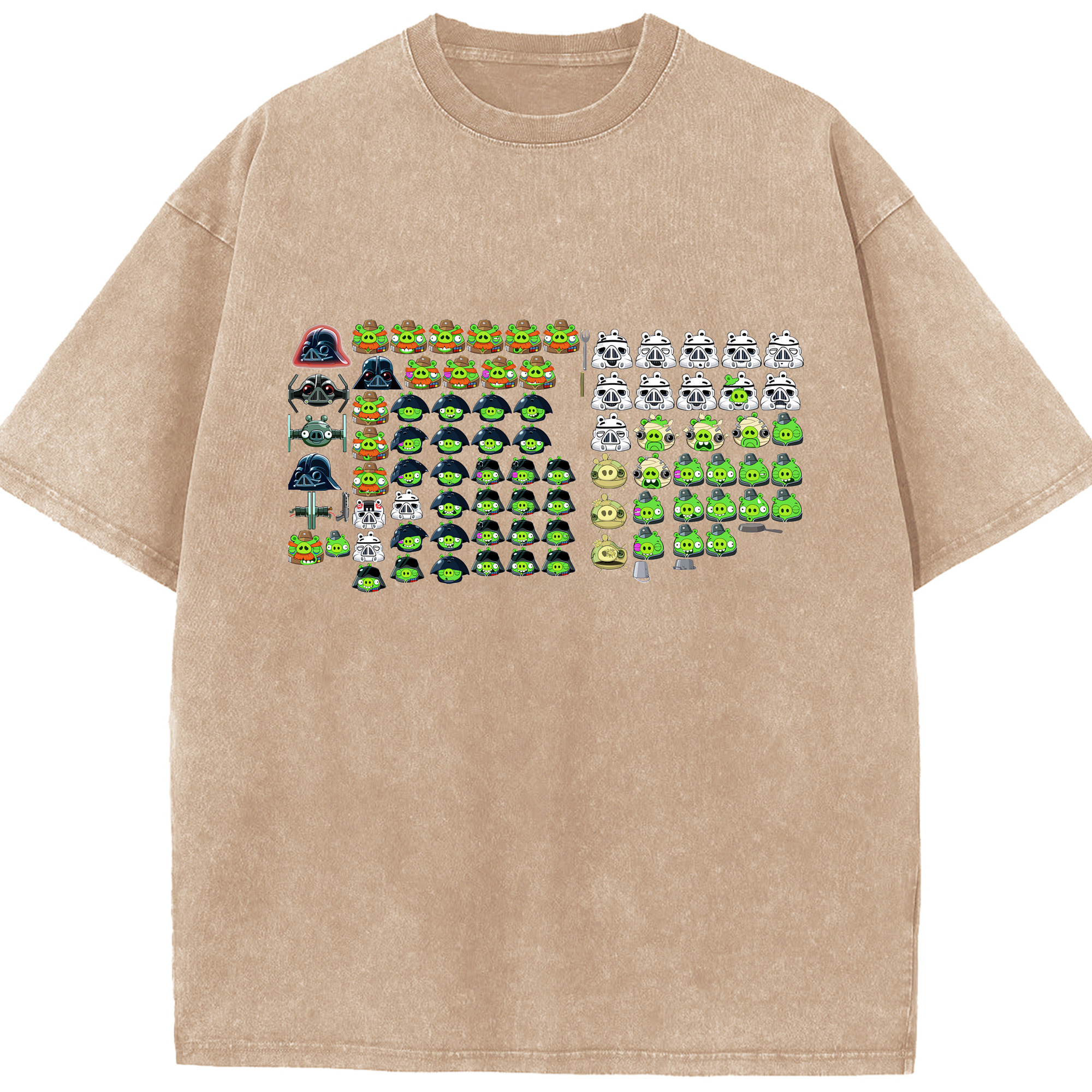 （画像用） Angry Birds アングリーバード 綿100% ヴィンテージ風 半袖Tシャツ（フロントプリント）