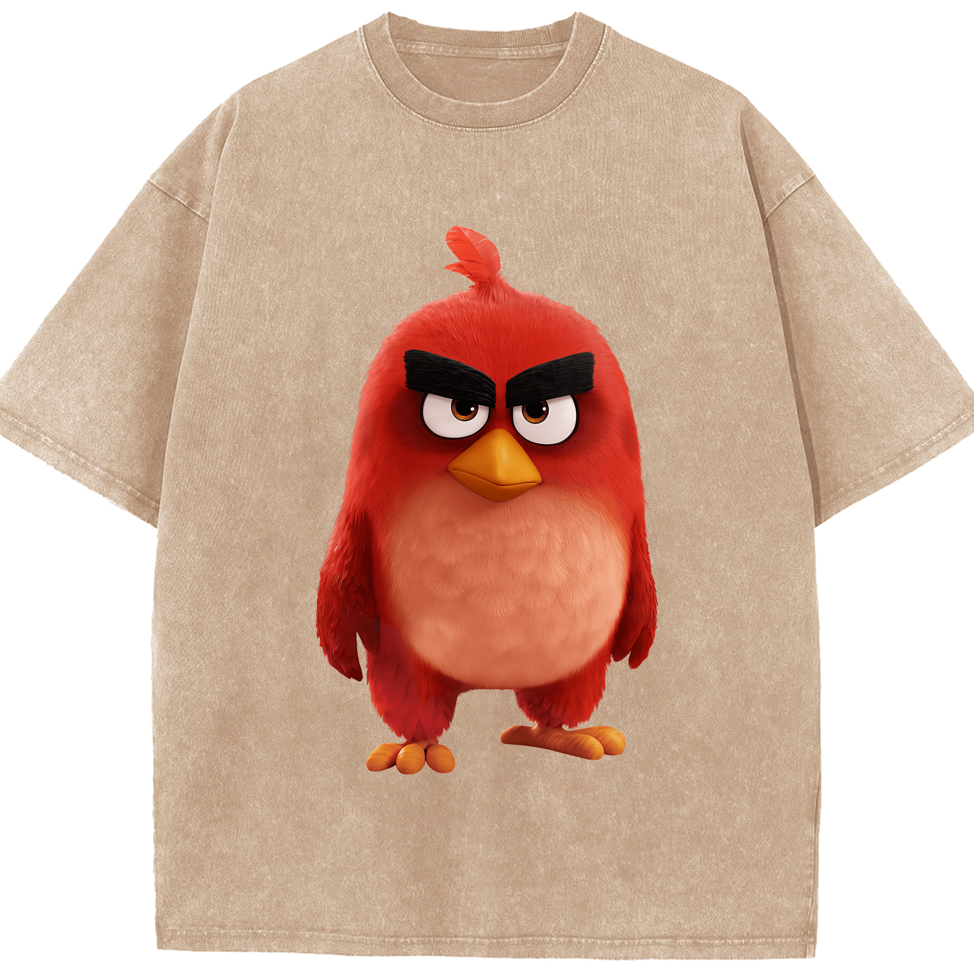 （画像用） Angry Birds アングリーバード 綿100% ヴィンテージ風 半袖Tシャツ（フロントプリント）