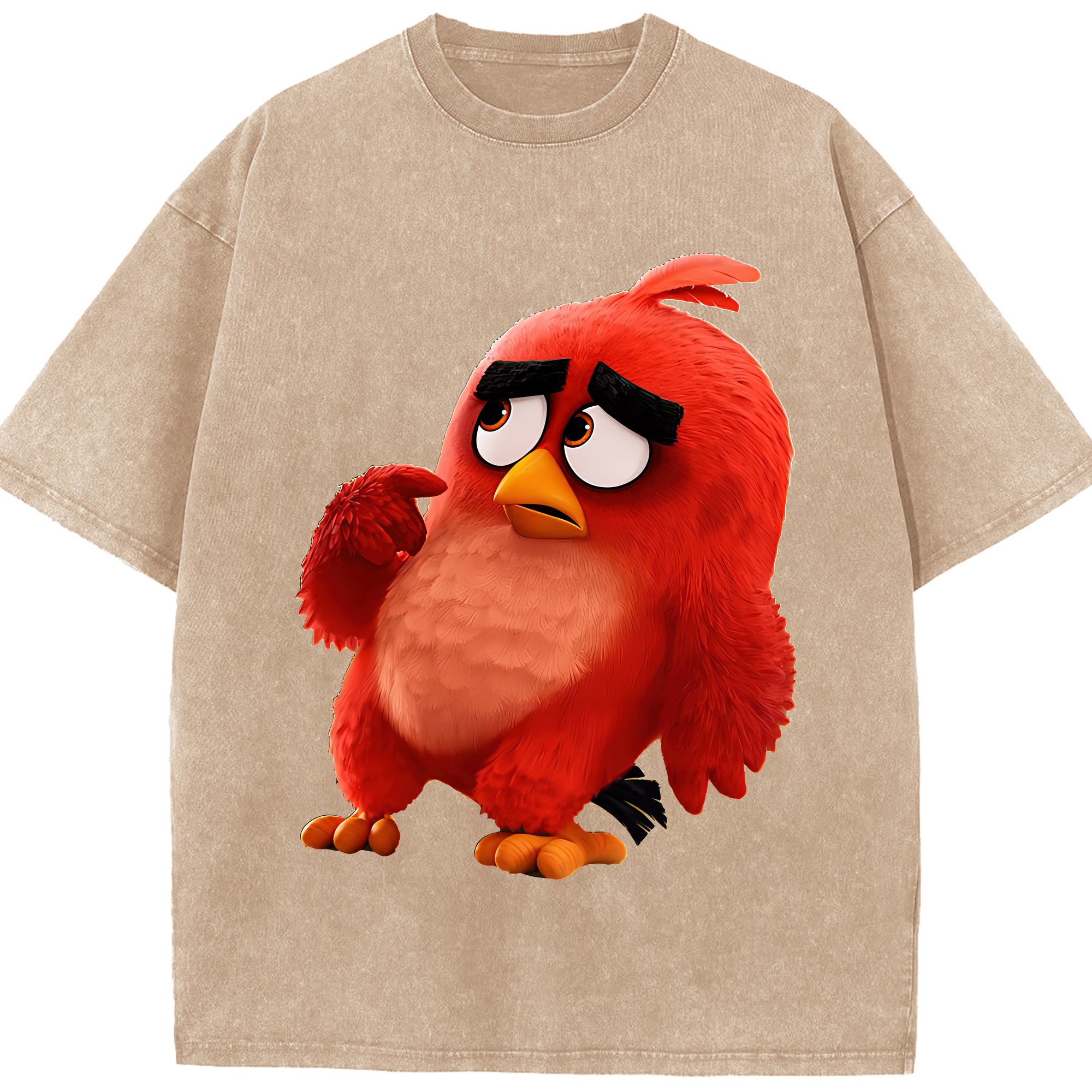 （画像用） Angry Birds アングリーバード 綿100% ヴィンテージ風 半袖Tシャツ（フロントプリント）