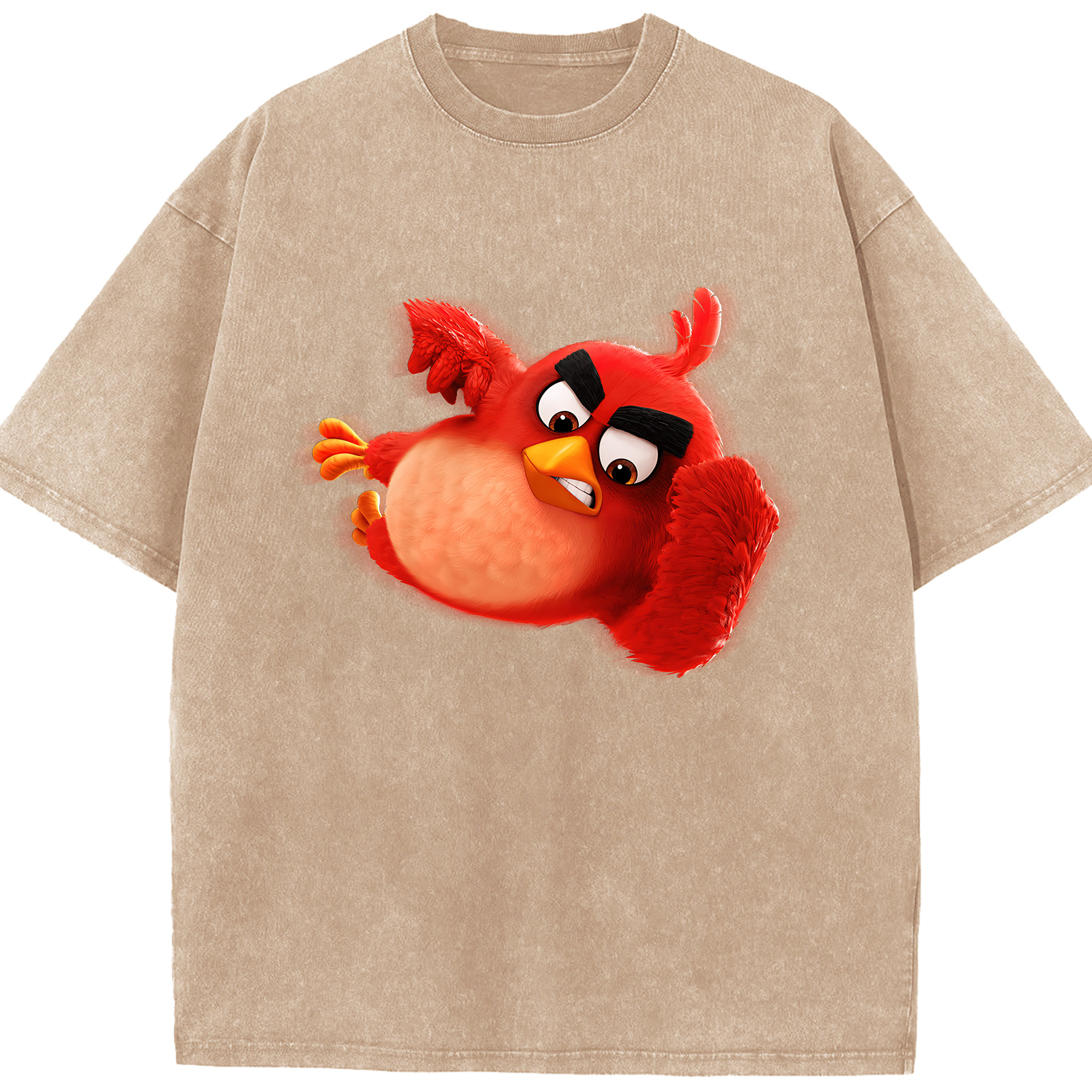 （画像用） Angry Birds アングリーバード 綿100% ヴィンテージ風 半袖Tシャツ（フロントプリント）