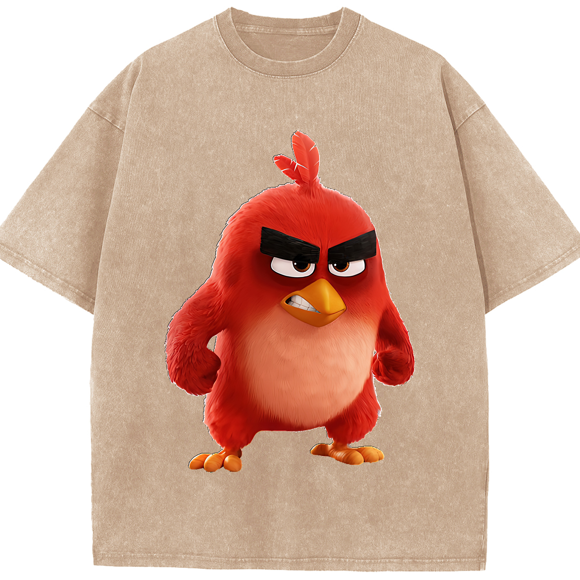 （画像用） Angry Birds アングリーバード 綿100% ヴィンテージ風 半袖Tシャツ（フロントプリント）