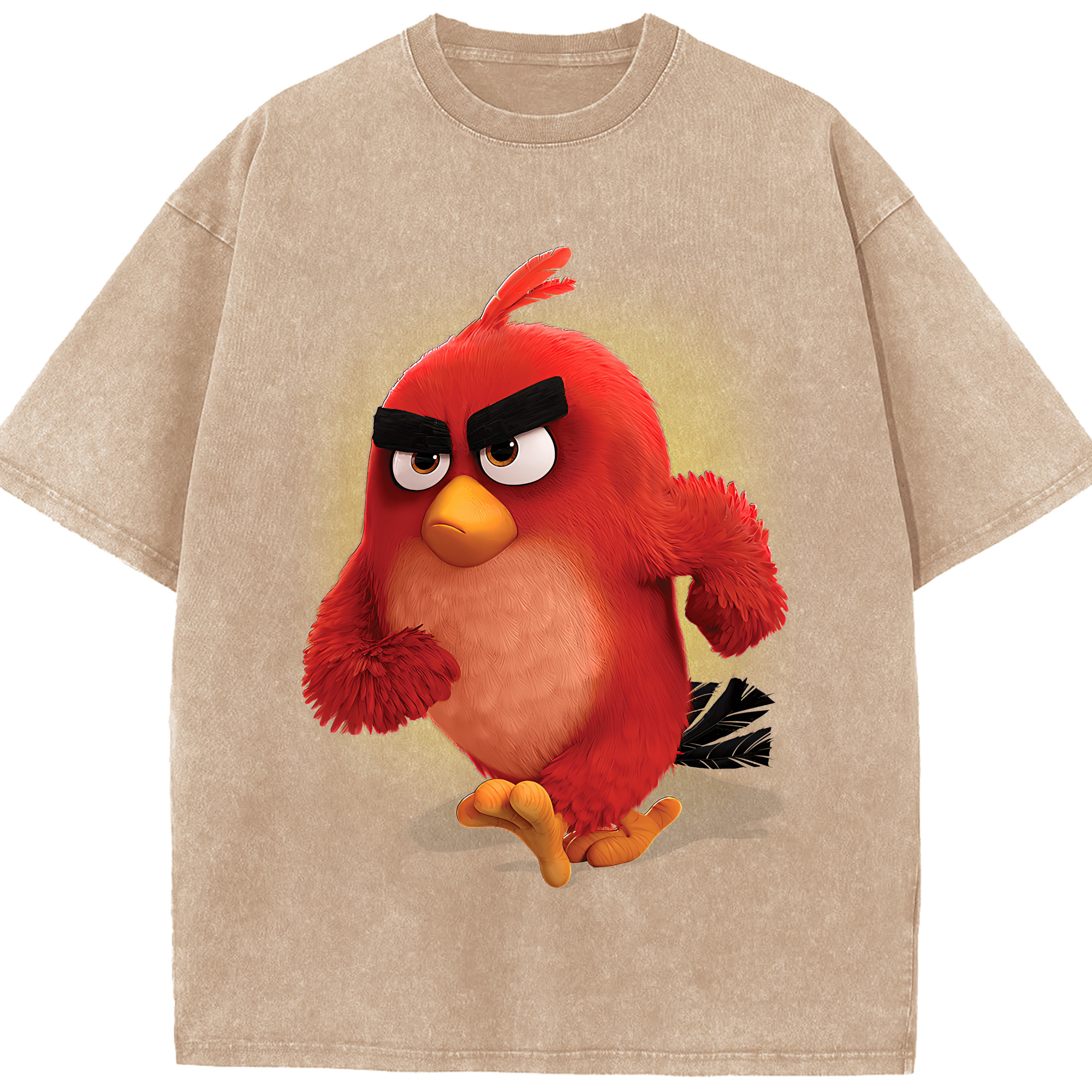（画像用） Angry Birds アングリーバード 綿100% ヴィンテージ風 半袖Tシャツ（フロントプリント）