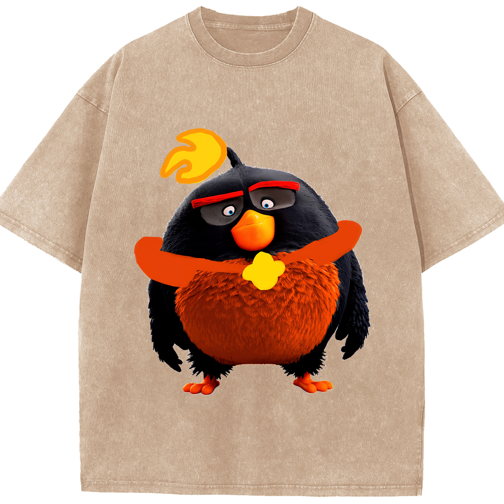 （画像用） Angry Birds アングリーバード 綿100% ヴィンテージ風 半袖Tシャツ（フロントプリント）