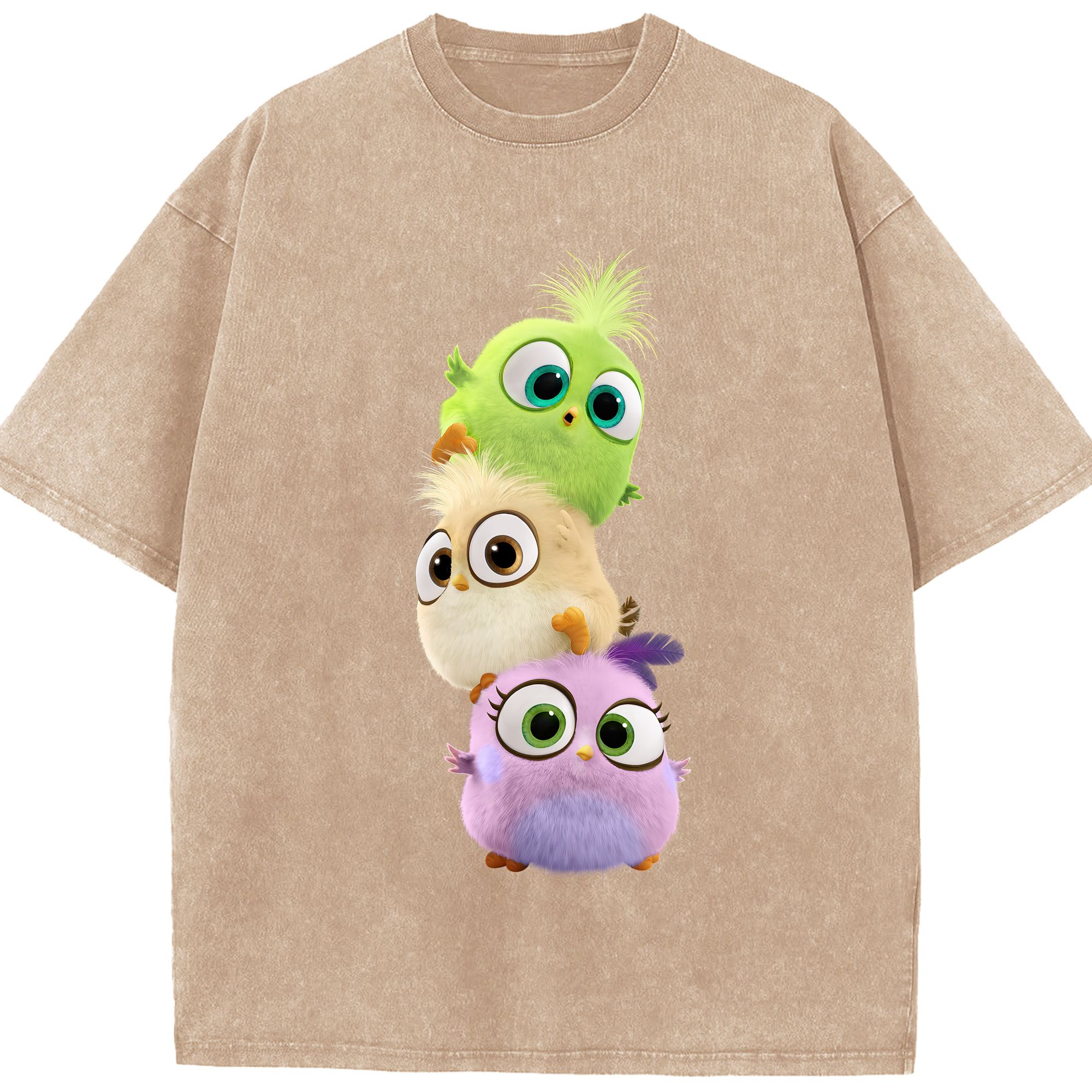 （画像用） Angry Birds アングリーバード 綿100% ヴィンテージ風 半袖Tシャツ（フロントプリント）