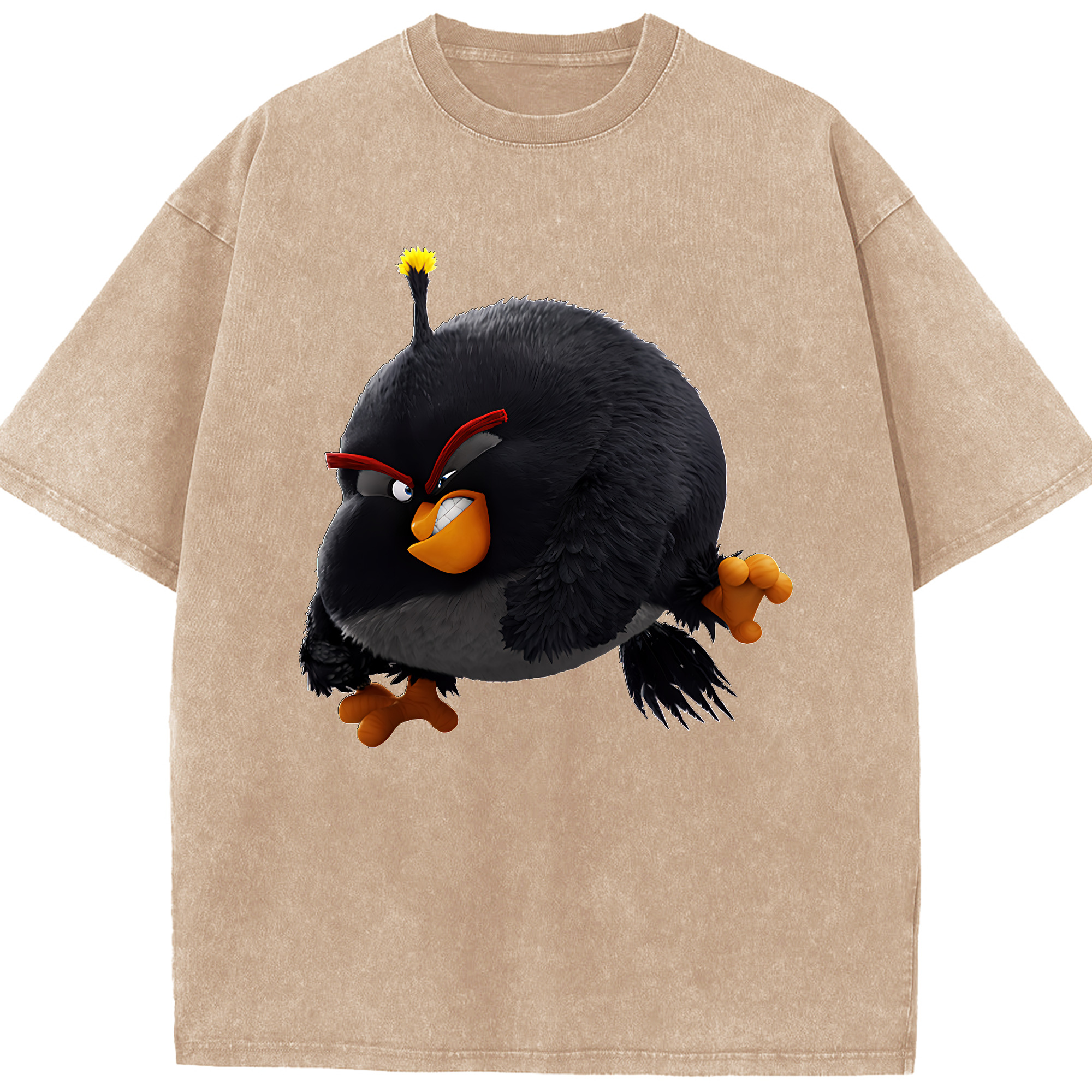 （画像用） Angry Birds アングリーバード 綿100% ヴィンテージ風 半袖Tシャツ（フロントプリント）