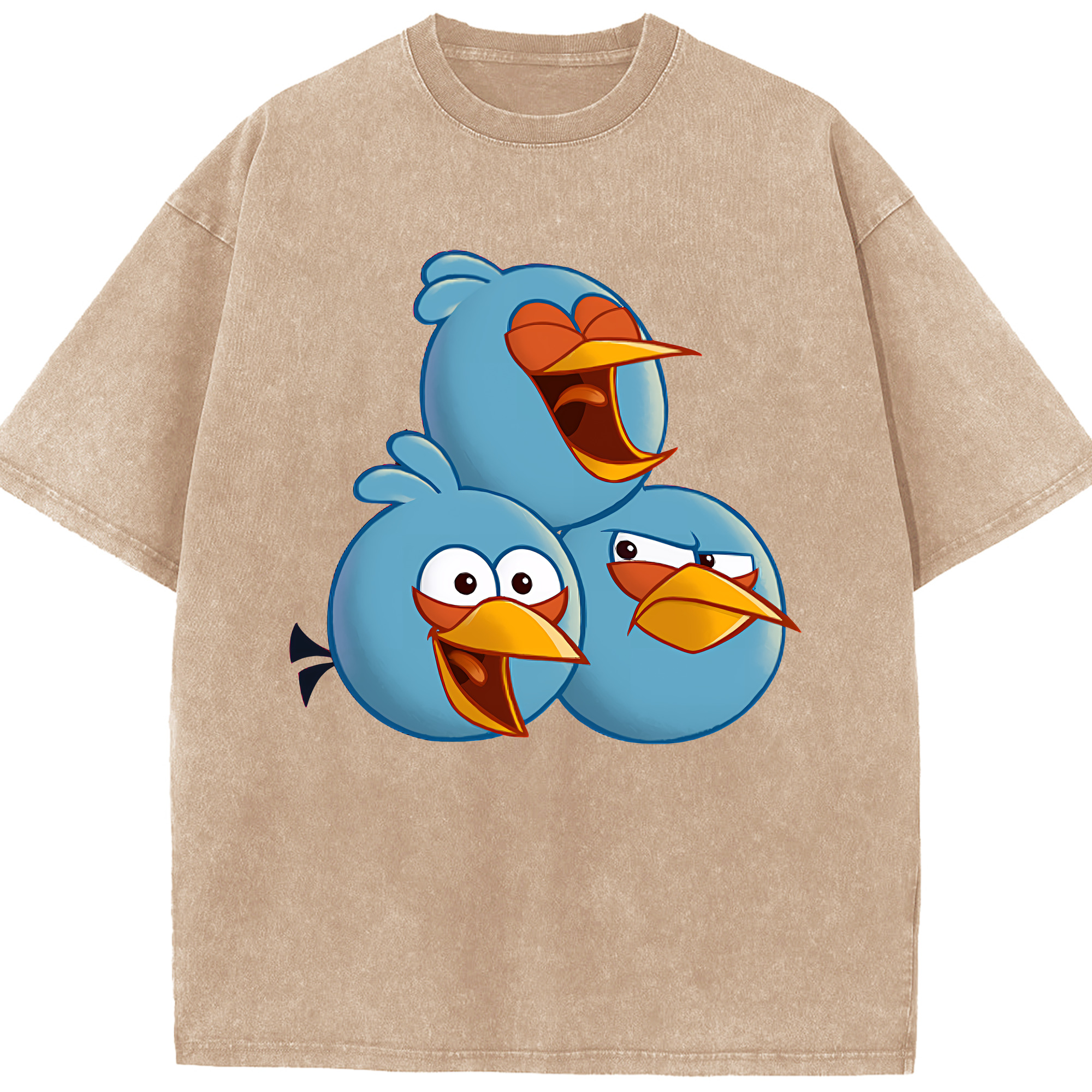（画像用） Angry Birds アングリーバード 綿100% ヴィンテージ風 半袖Tシャツ（フロントプリント）