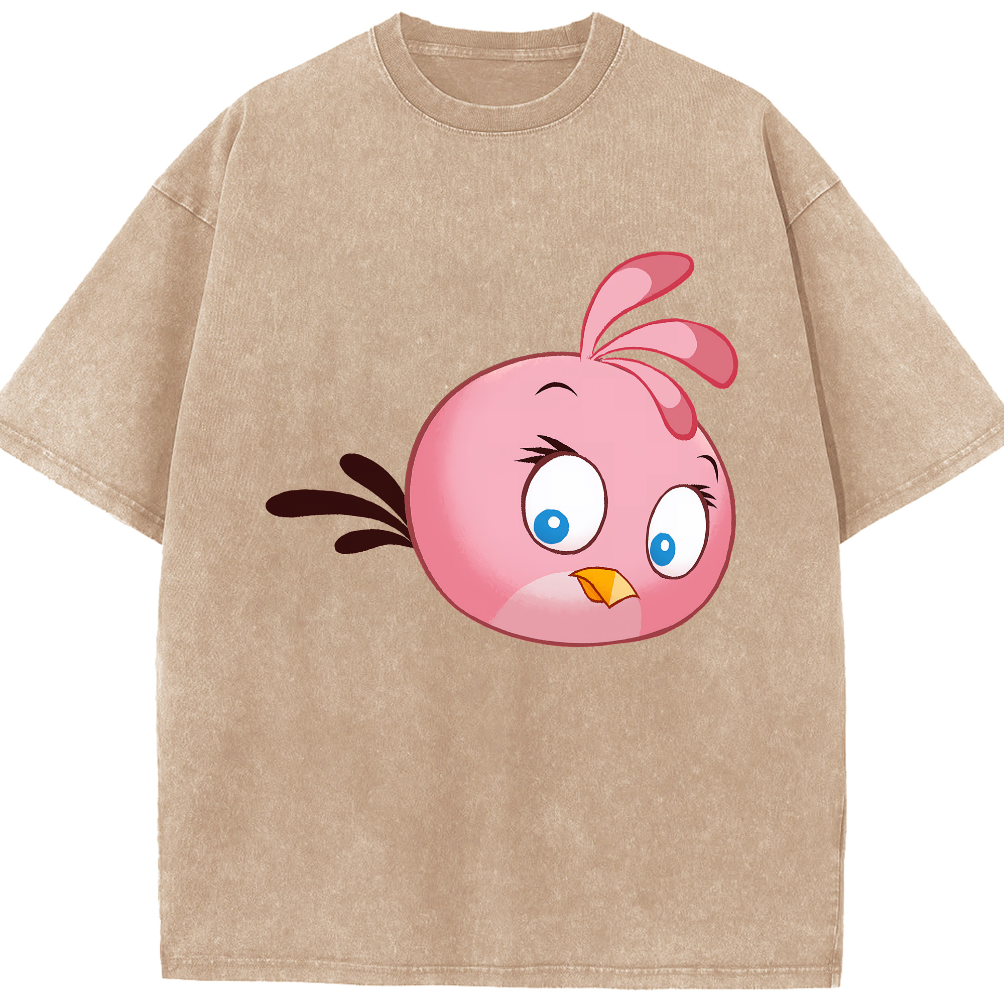 （画像用） Angry Birds アングリーバード 綿100% ヴィンテージ風 半袖Tシャツ（フロントプリント）