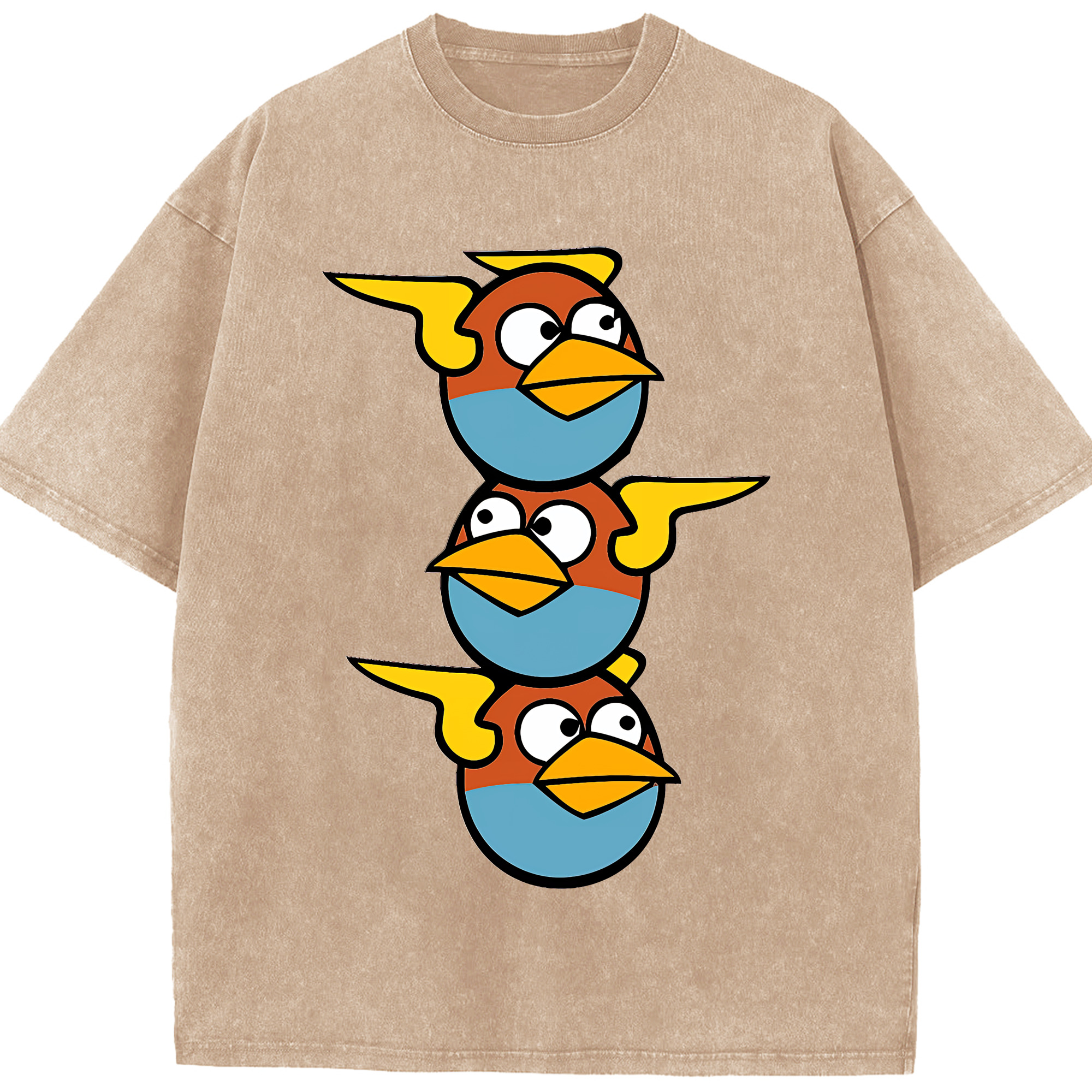 （画像用） Angry Birds アングリーバード 綿100% ヴィンテージ風 半袖Tシャツ（フロントプリント）