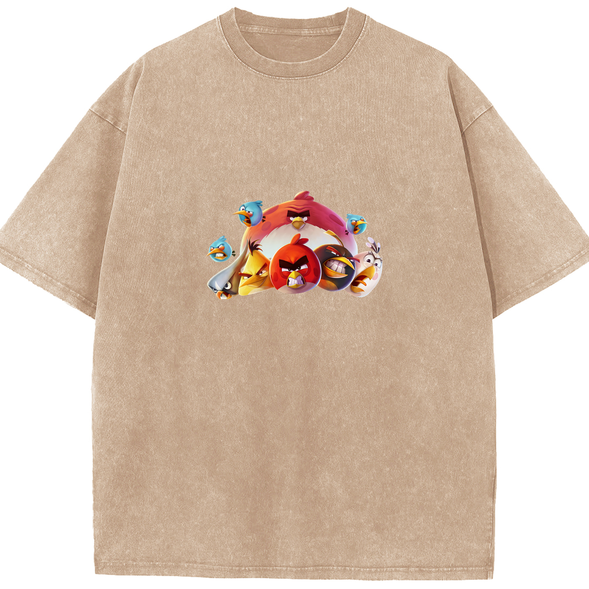 （画像用） Angry Birds アングリーバード 綿100% ヴィンテージ風 半袖Tシャツ（フロントプリント）