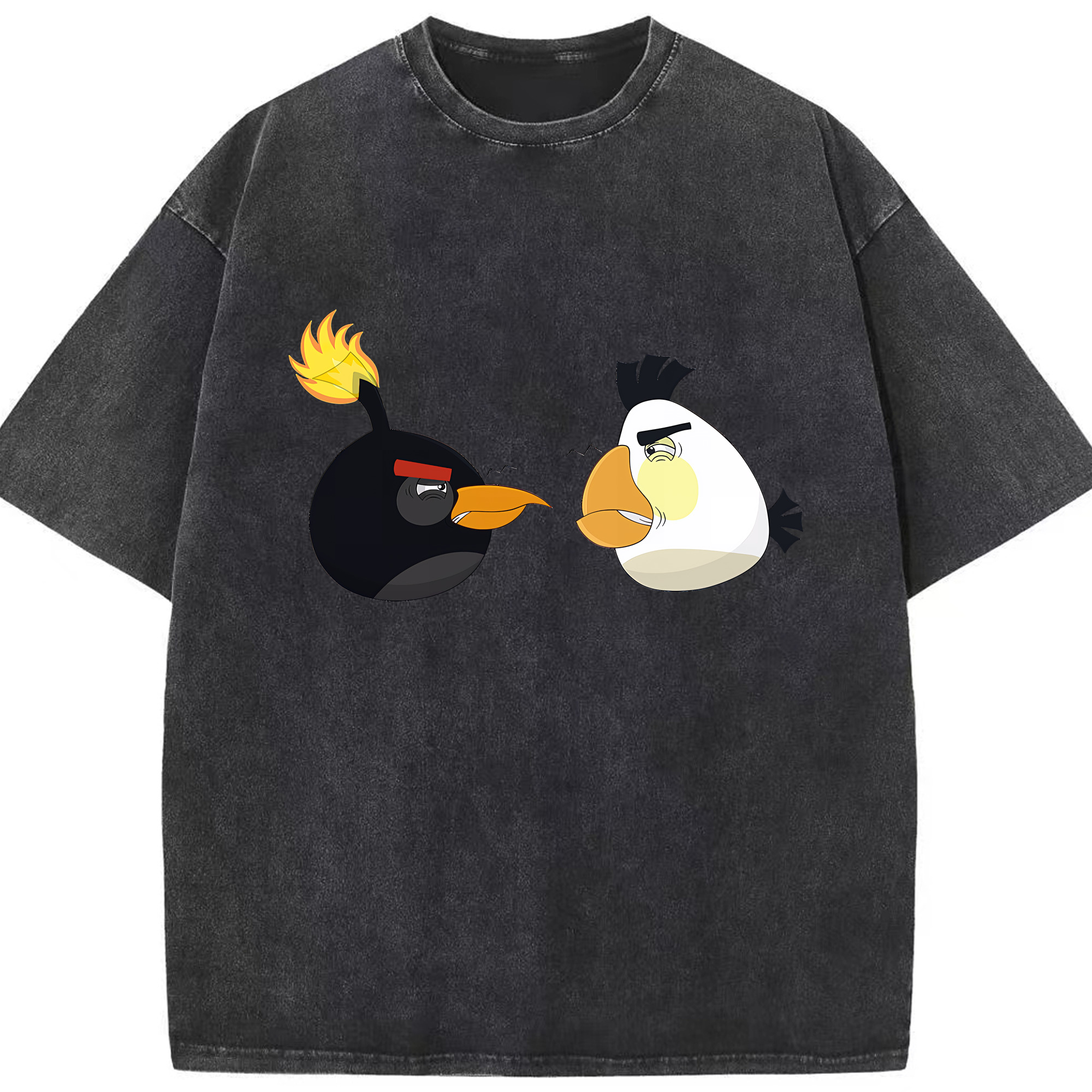 （画像用） Angry Birds アングリーバード 綿100% ヴィンテージ風 半袖Tシャツ（フロントプリント）
