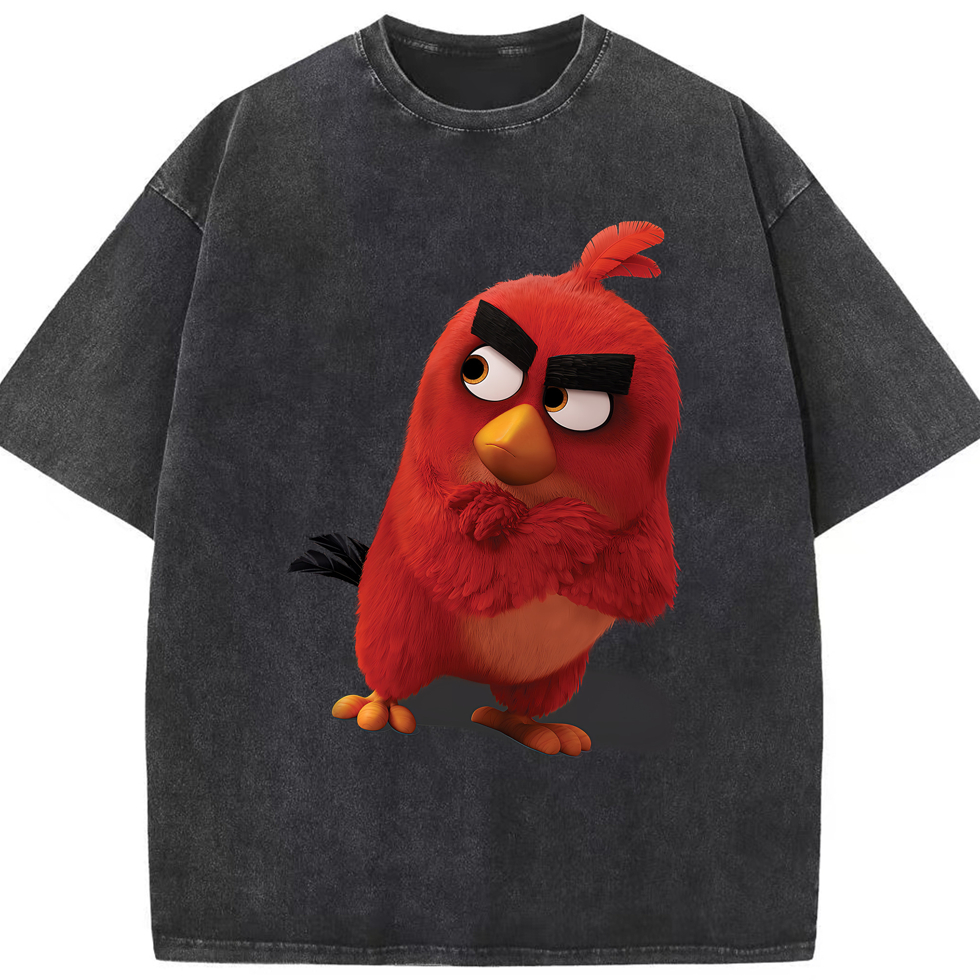 （画像用） Angry Birds アングリーバード 綿100% ヴィンテージ風 半袖Tシャツ（フロントプリント）