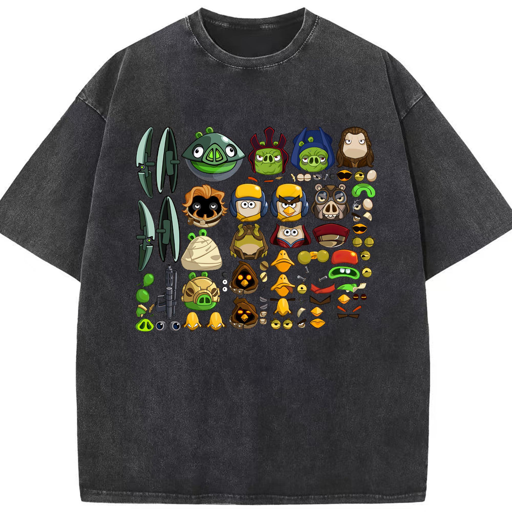 （画像用） Angry Birds アングリーバード 綿100% ヴィンテージ風 半袖Tシャツ（フロントプリント）