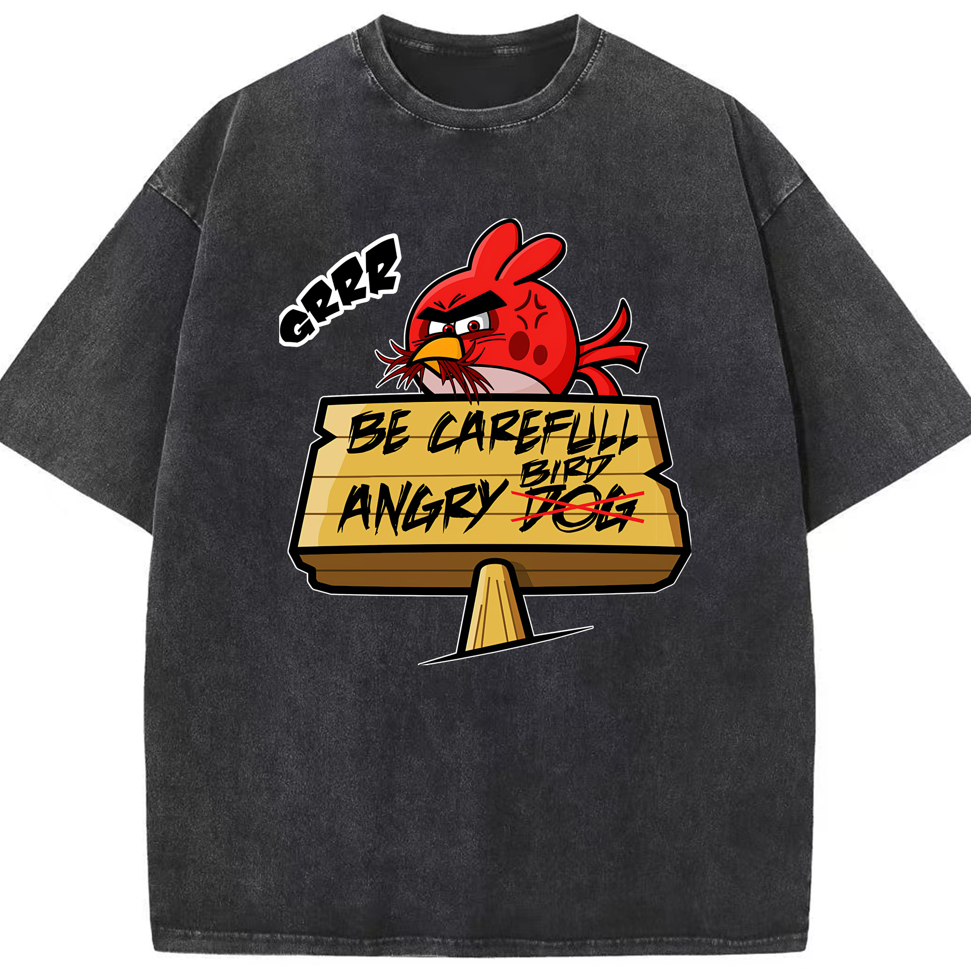 （画像用） Angry Birds アングリーバード 綿100% ヴィンテージ風 半袖Tシャツ（フロントプリント）