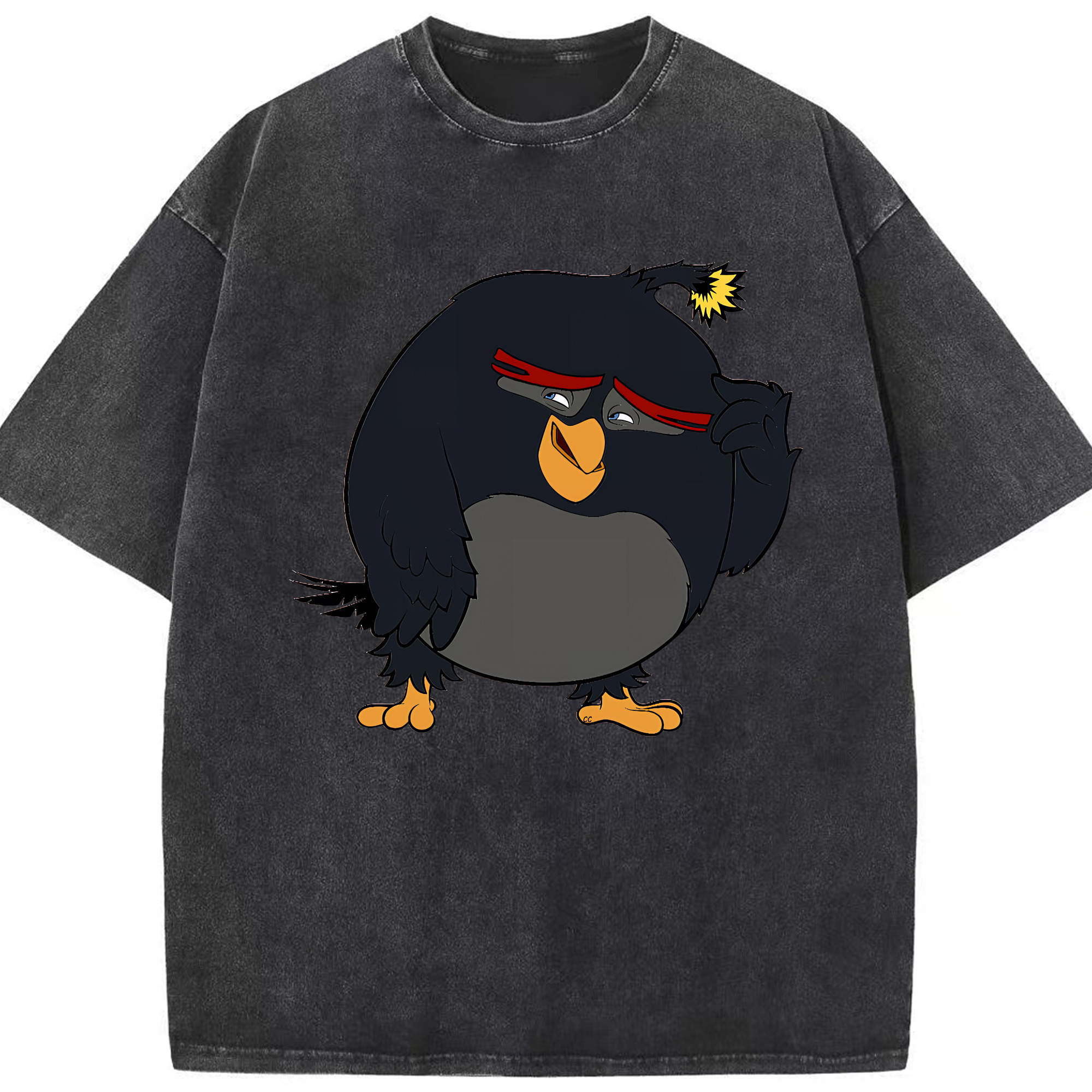（画像用） Angry Birds アングリーバード 綿100% ヴィンテージ風 半袖Tシャツ（フロントプリント）