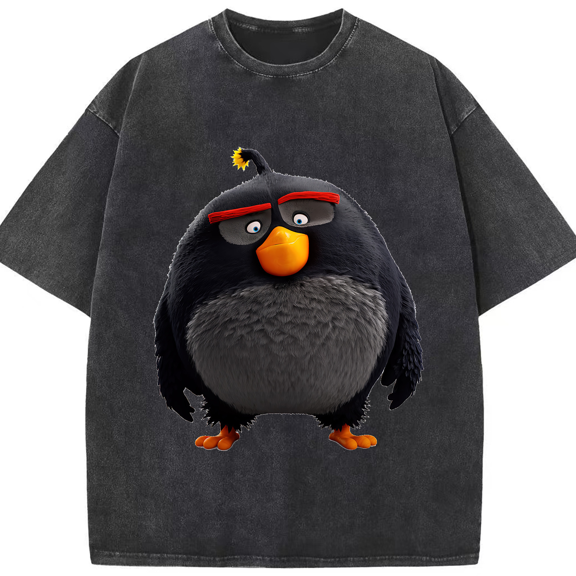 （画像用） Angry Birds アングリーバード 綿100% ヴィンテージ風 半袖Tシャツ（フロントプリント）