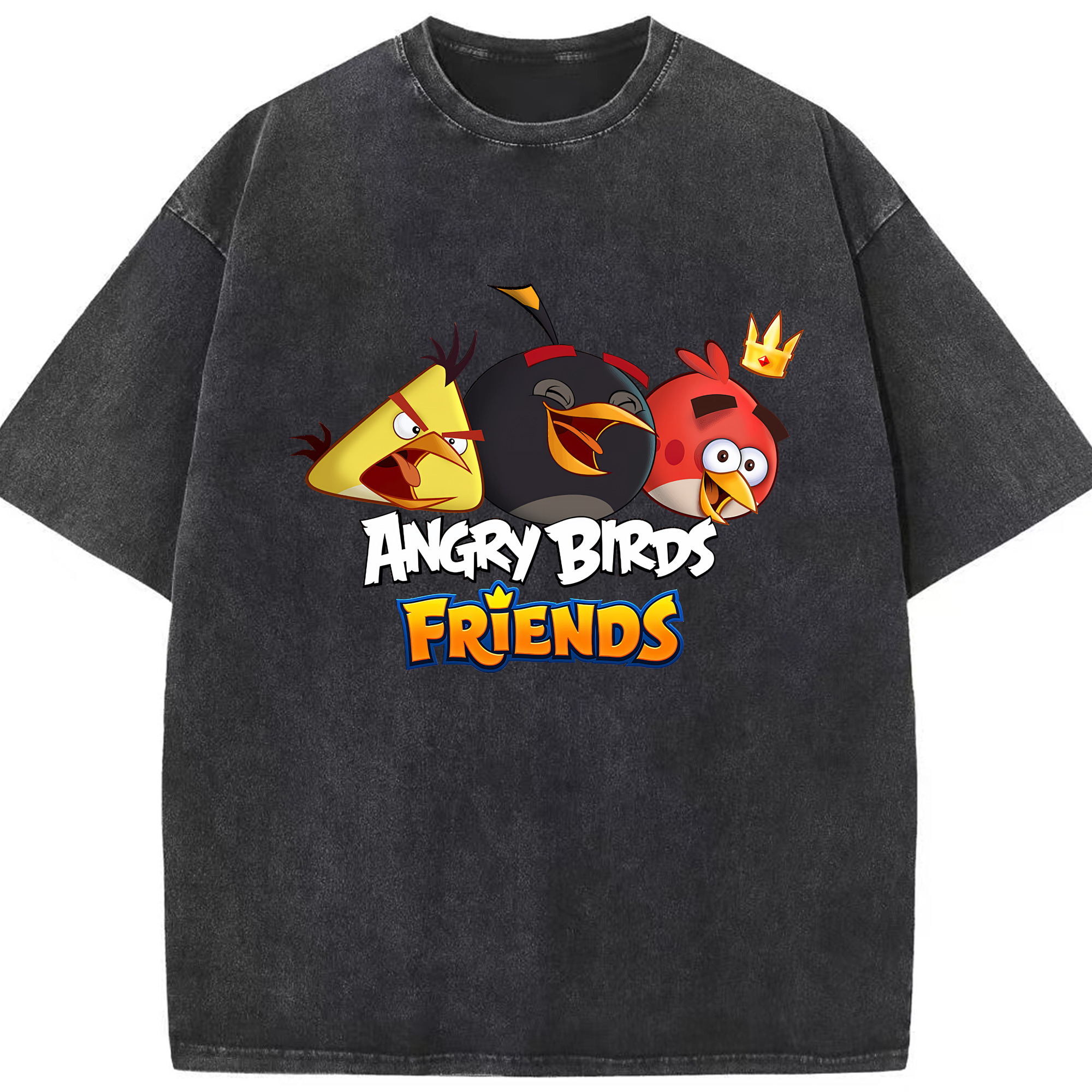 （画像用） Angry Birds アングリーバード 綿100% ヴィンテージ風 半袖Tシャツ（フロントプリント）