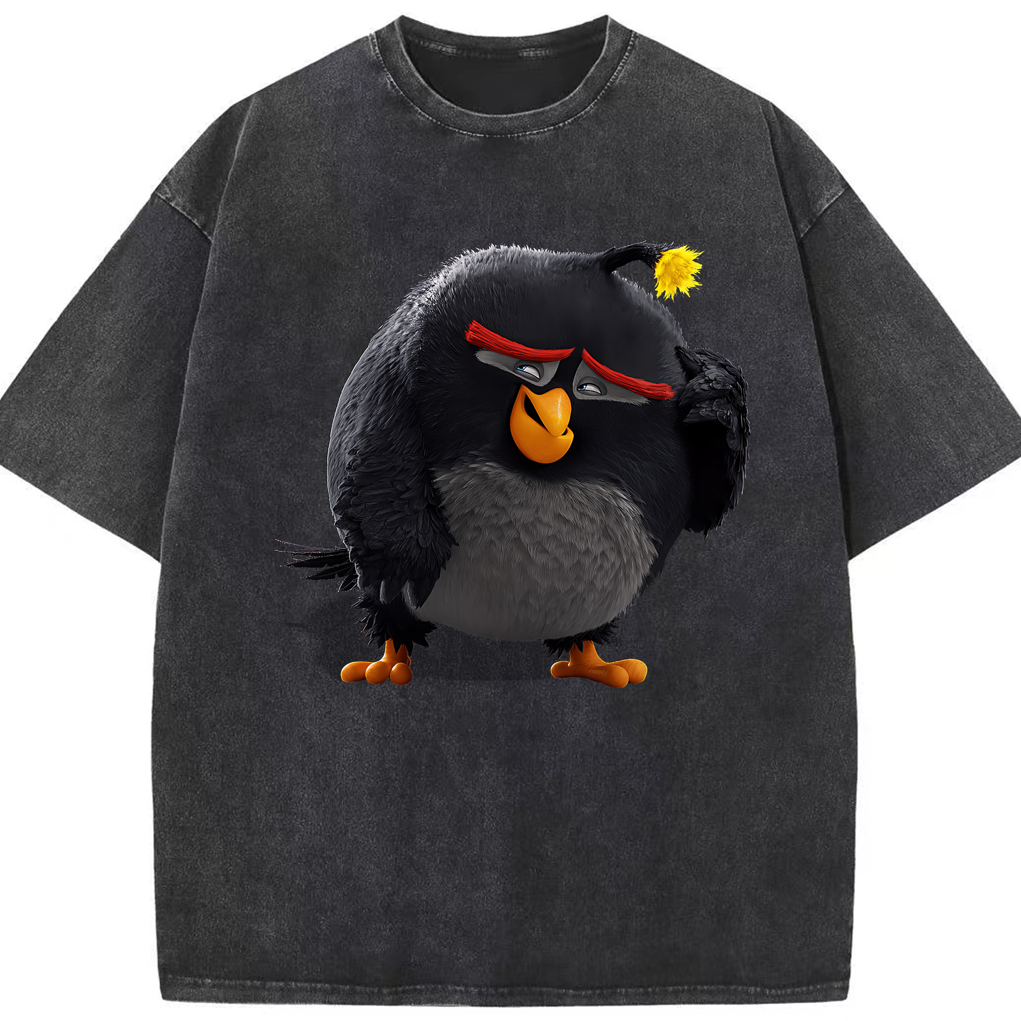 （画像用） Angry Birds アングリーバード 綿100% ヴィンテージ風 半袖Tシャツ（フロントプリント）