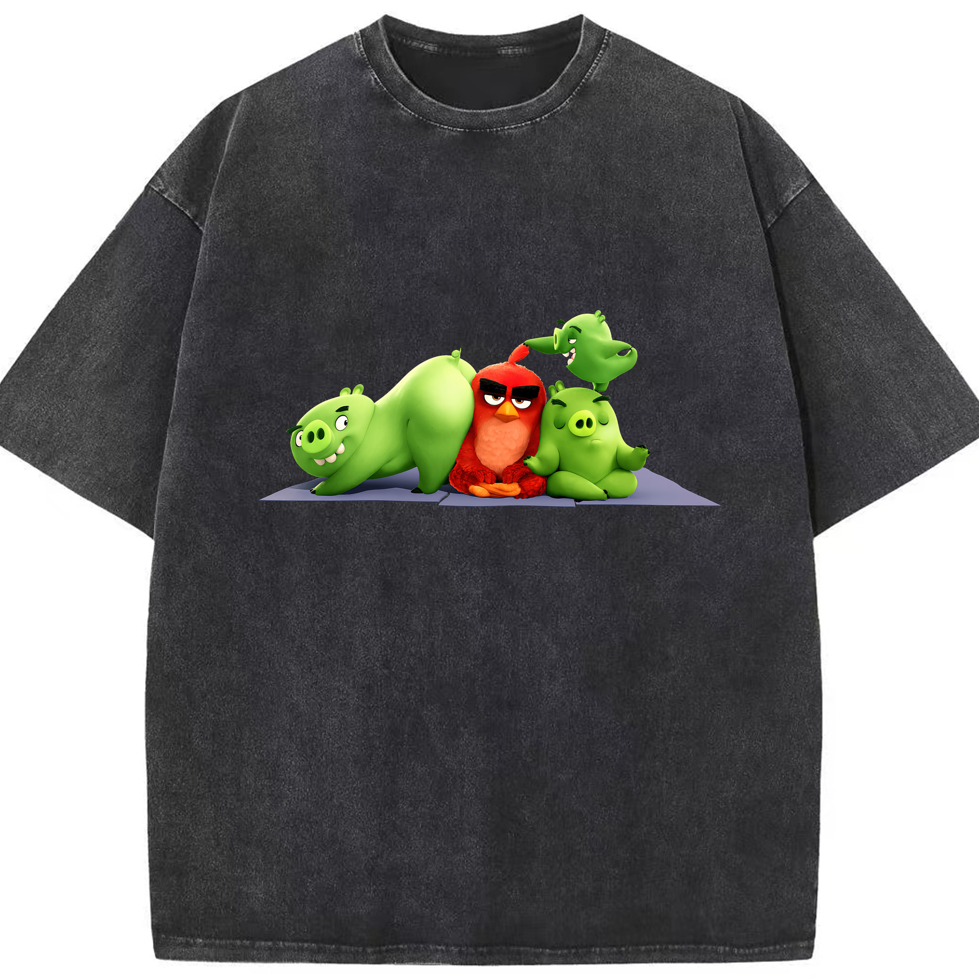 （画像用） Angry Birds アングリーバード 綿100% ヴィンテージ風 半袖Tシャツ（フロントプリント）
