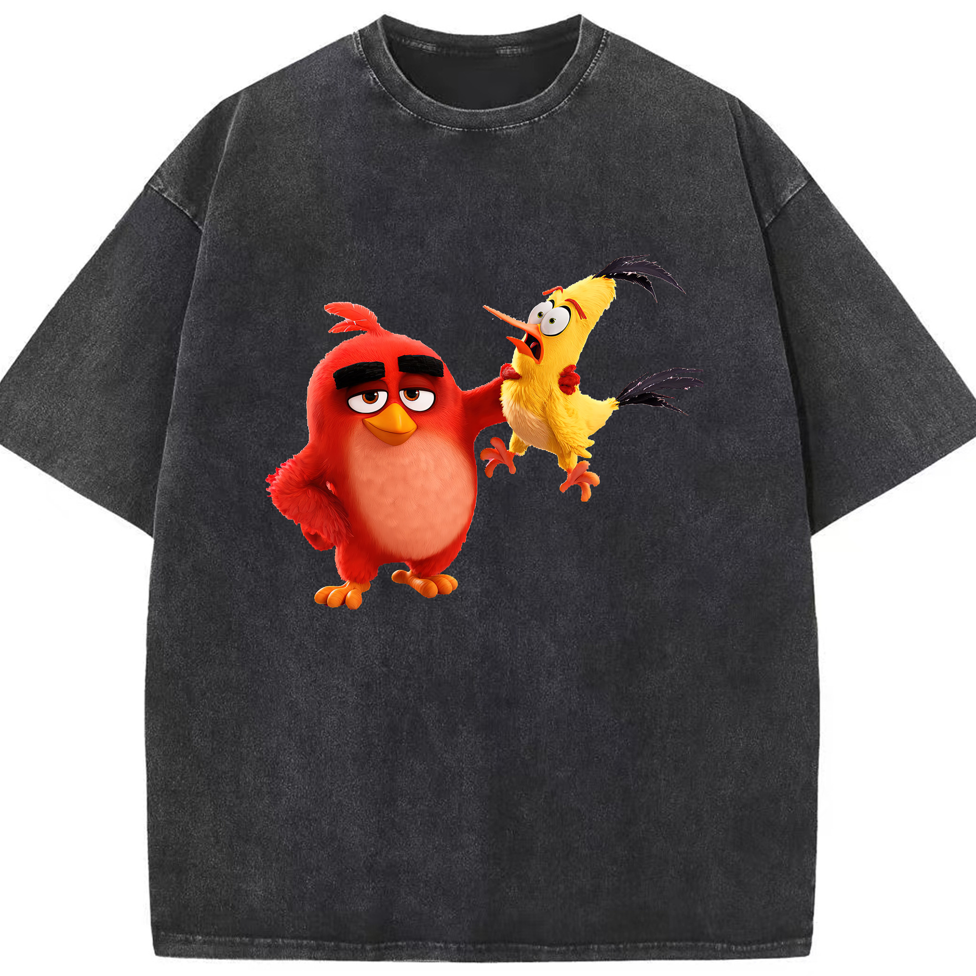 （画像用） Angry Birds アングリーバード 綿100% ヴィンテージ風 半袖Tシャツ（フロントプリント）