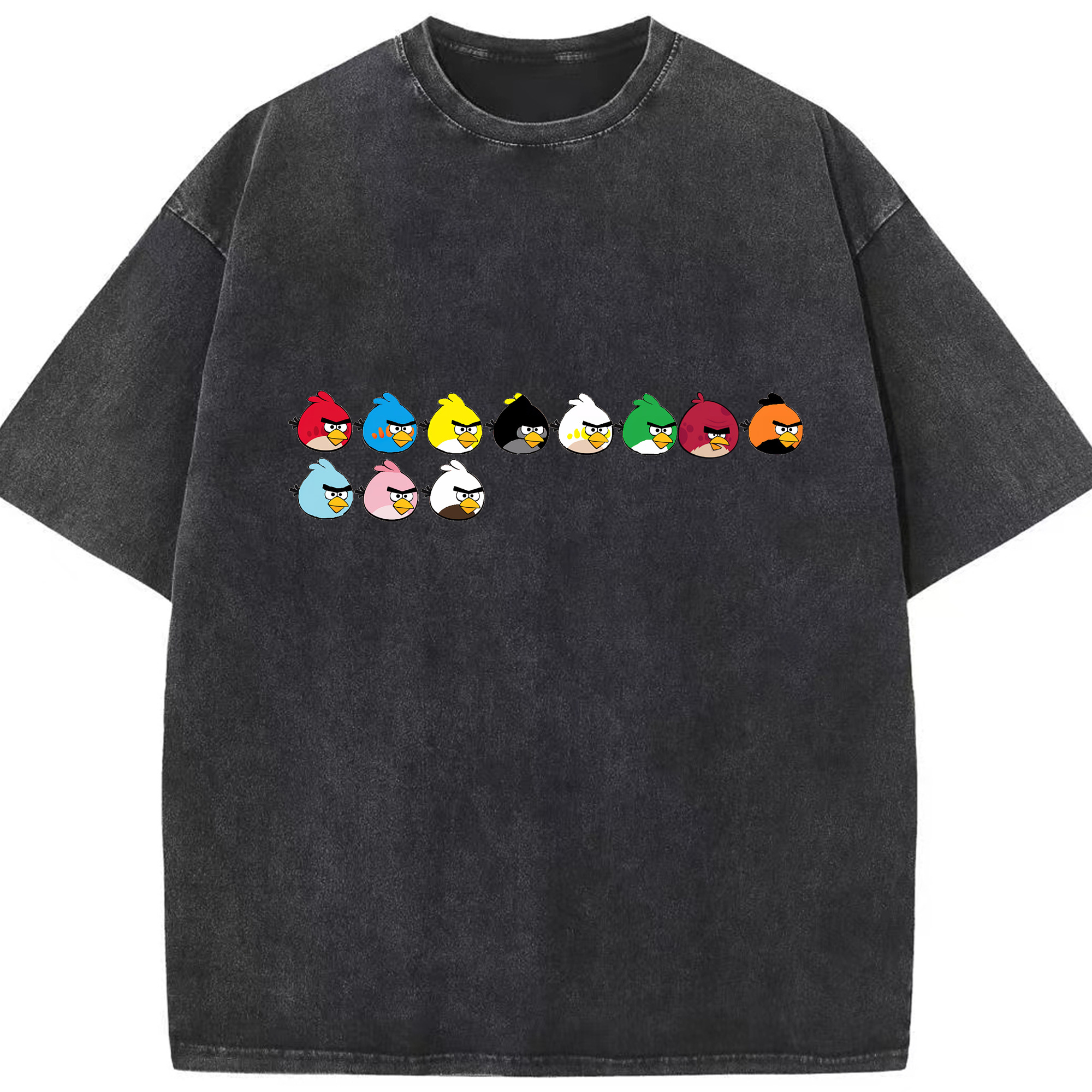 （画像用） Angry Birds アングリーバード 綿100% ヴィンテージ風 半袖Tシャツ（フロントプリント）
