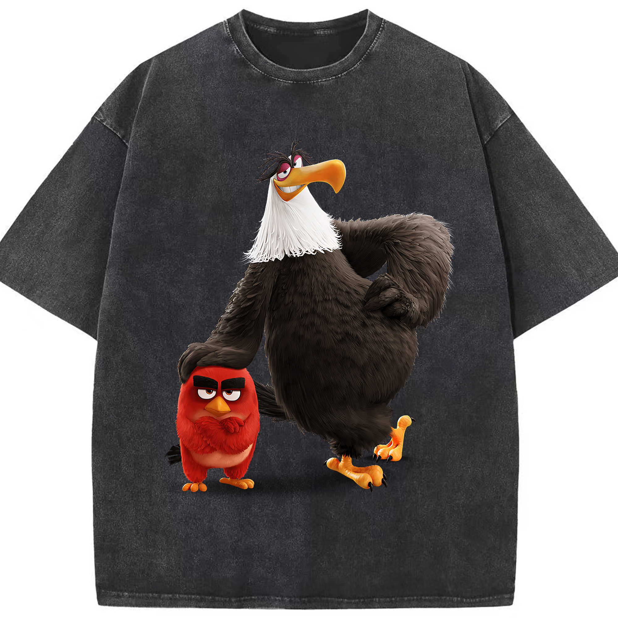 （画像用） Angry Birds アングリーバード 綿100% ヴィンテージ風 半袖Tシャツ（フロントプリント）